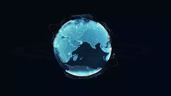 Animated Hologram Planet Earth v1 3D model