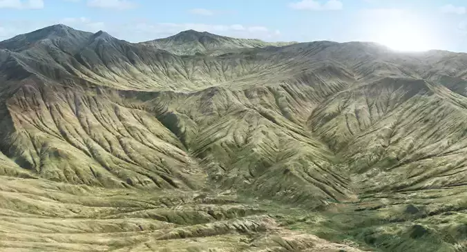 Mountainous Valley Landscape 3D model