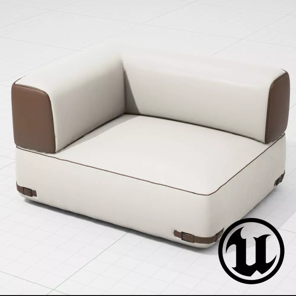 Fendi Soho Sofa 001 UE4 Low-poly 3D model