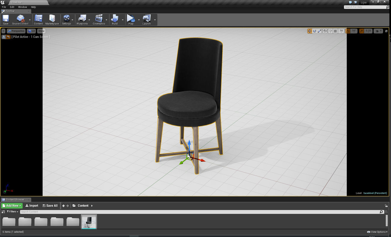Flexform Feelgood Chair 002 UE4 Low-poly 3D model_4