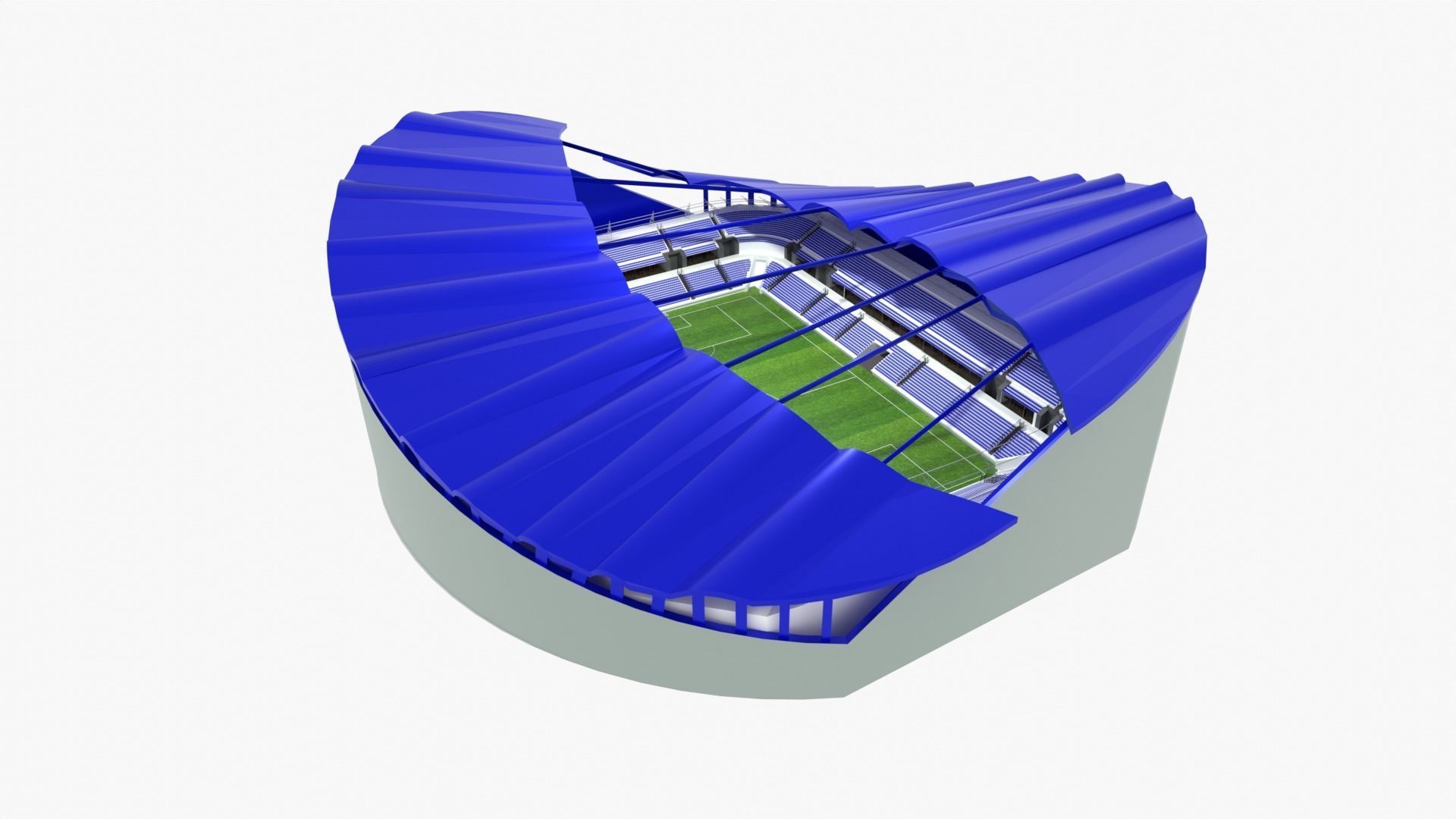 Soccer Stadium Low-poly 3D model_1