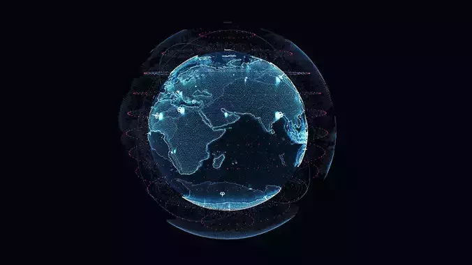 Animated Hologram Planet Earth v2 3D model Animated Hologram Planet Earth v2 3D model
