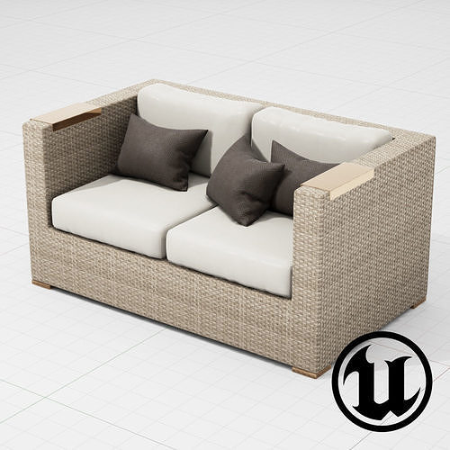 Patio Furniture 003 Sofa UE4 Low-poly 3D model