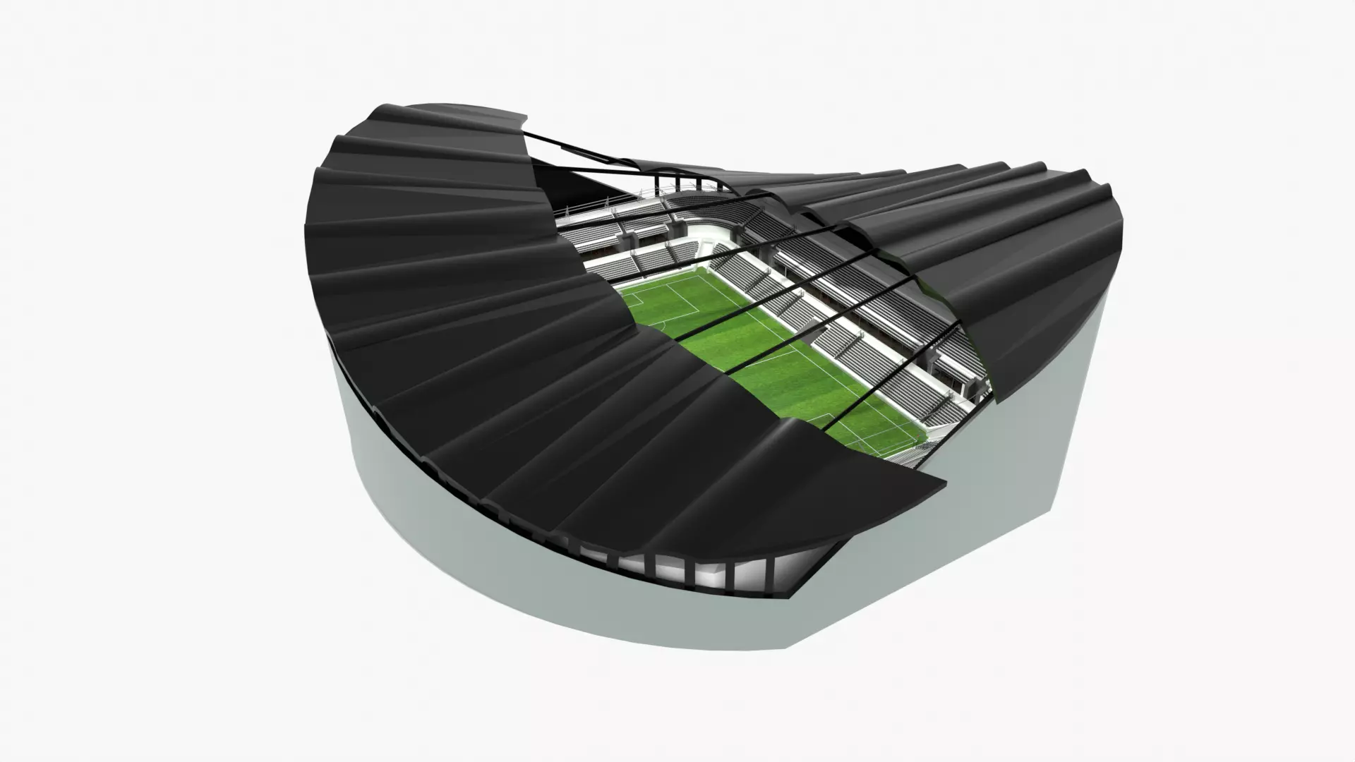Soccer Stadium Low-poly 3D model_0