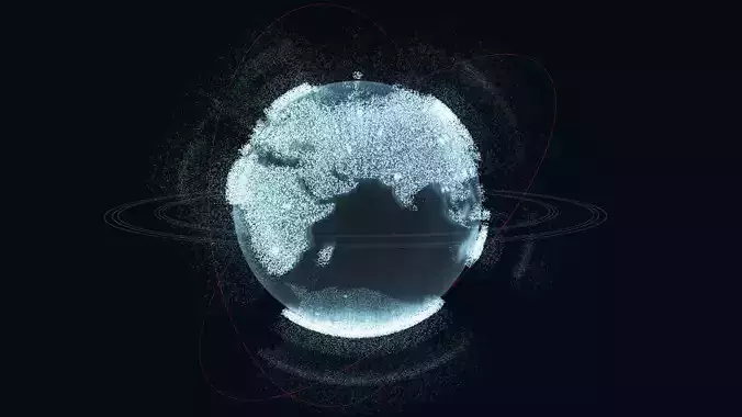 Animated Hologram Planet Earth v3