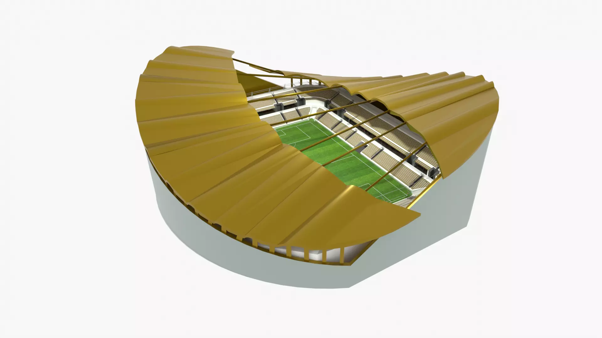 Soccer Stadium Low-poly 3D model_0