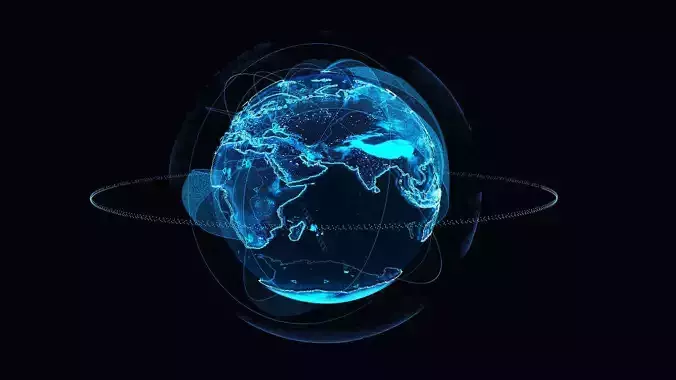 Animated Hologram Planet Earth v4 3D model