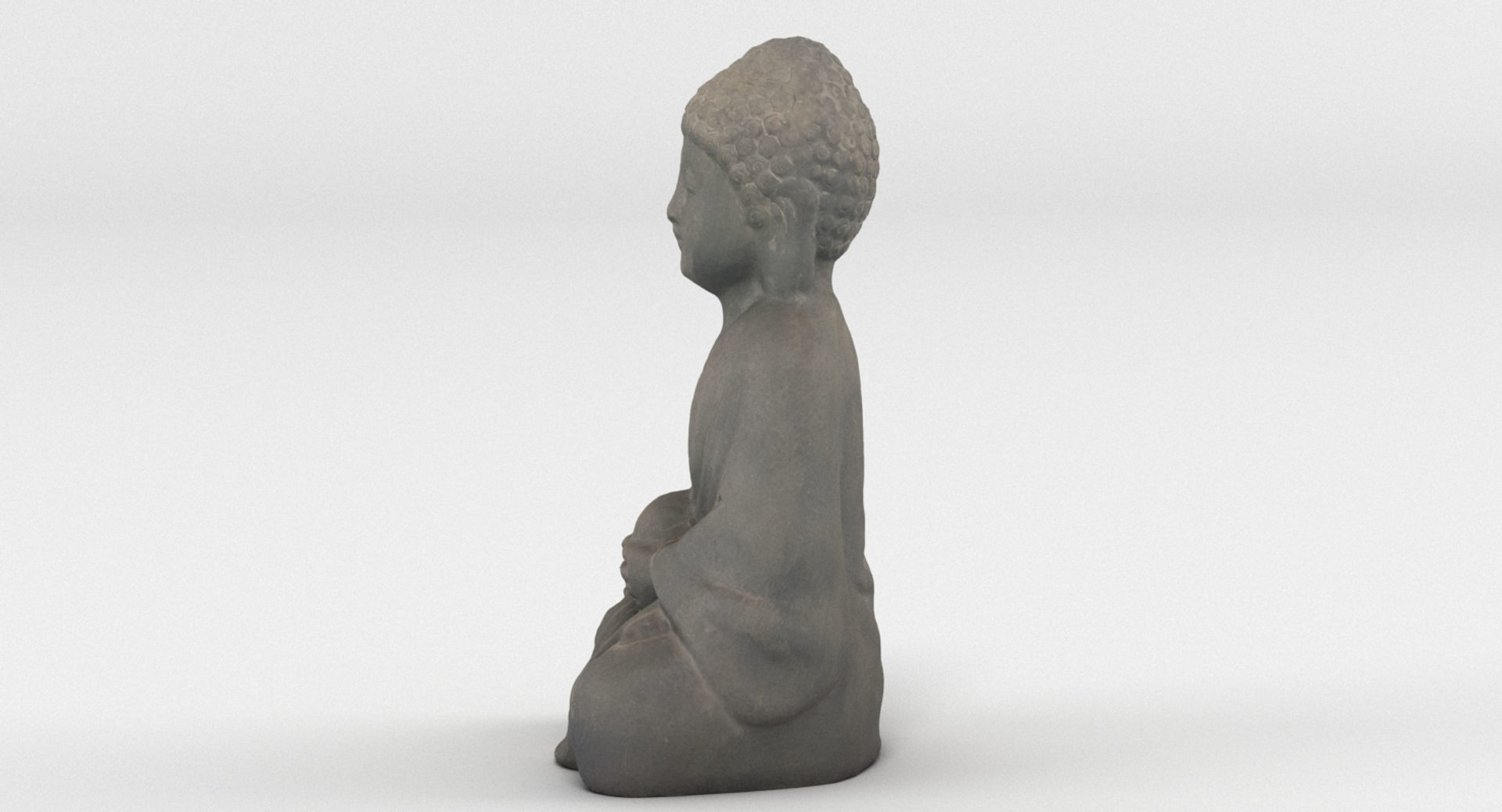Buddha Statue Figurine 001 3D model_5