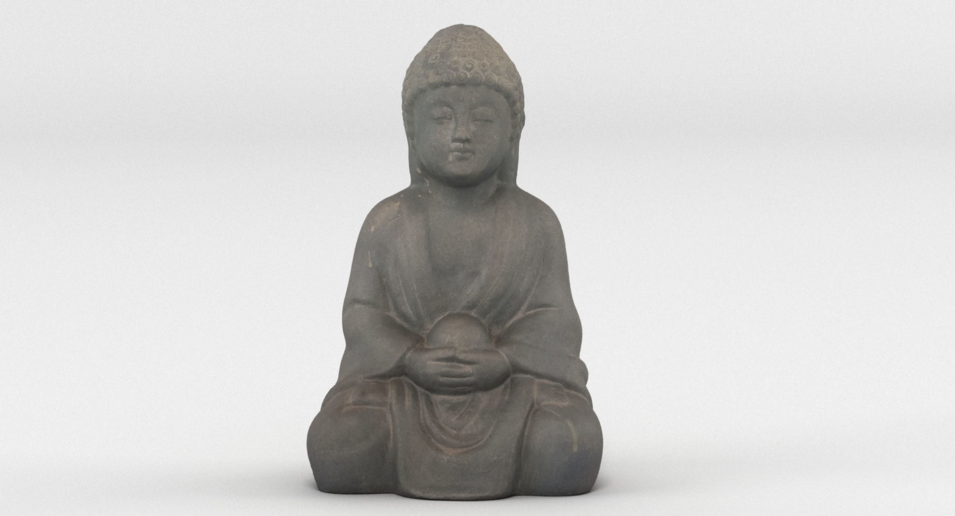 Buddha Statue Figurine 001 3D model_4