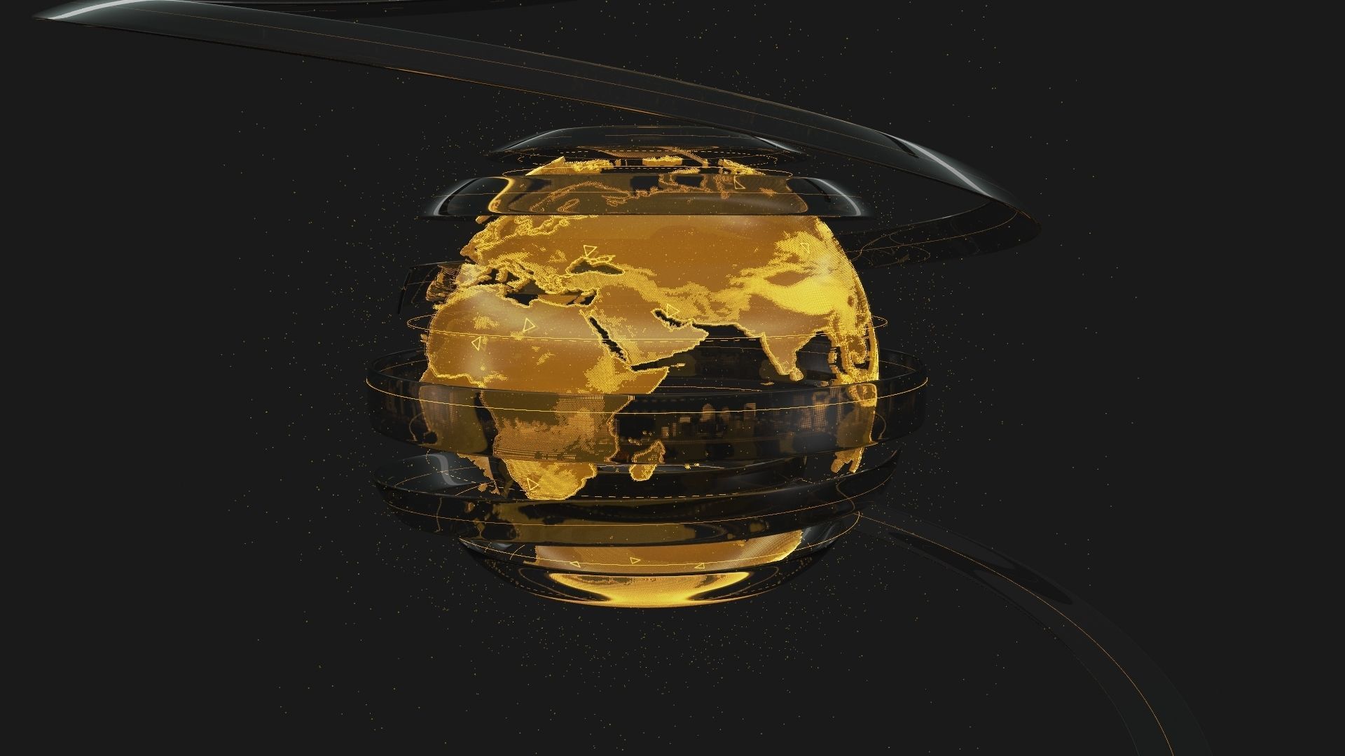 Animated Hologram Planet Earth v5 3D model_5