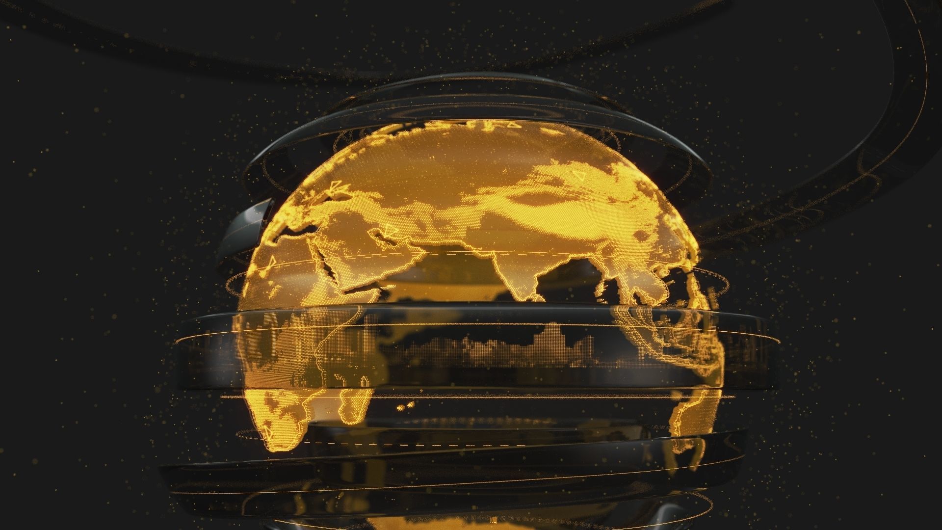 Animated Hologram Planet Earth v5 3D model_8