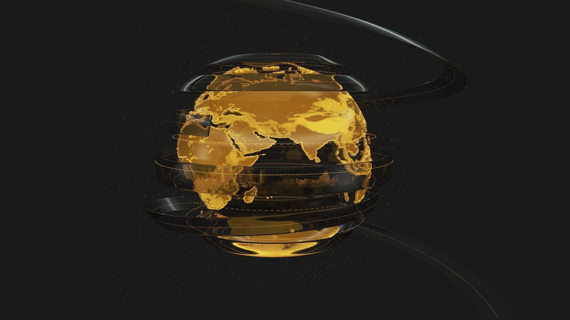 Animated Hologram Planet Earth v5 3D model_3