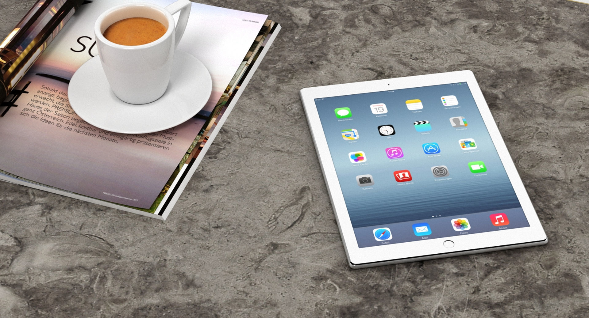 Gold and Marble Rectangular Table 3D model_8