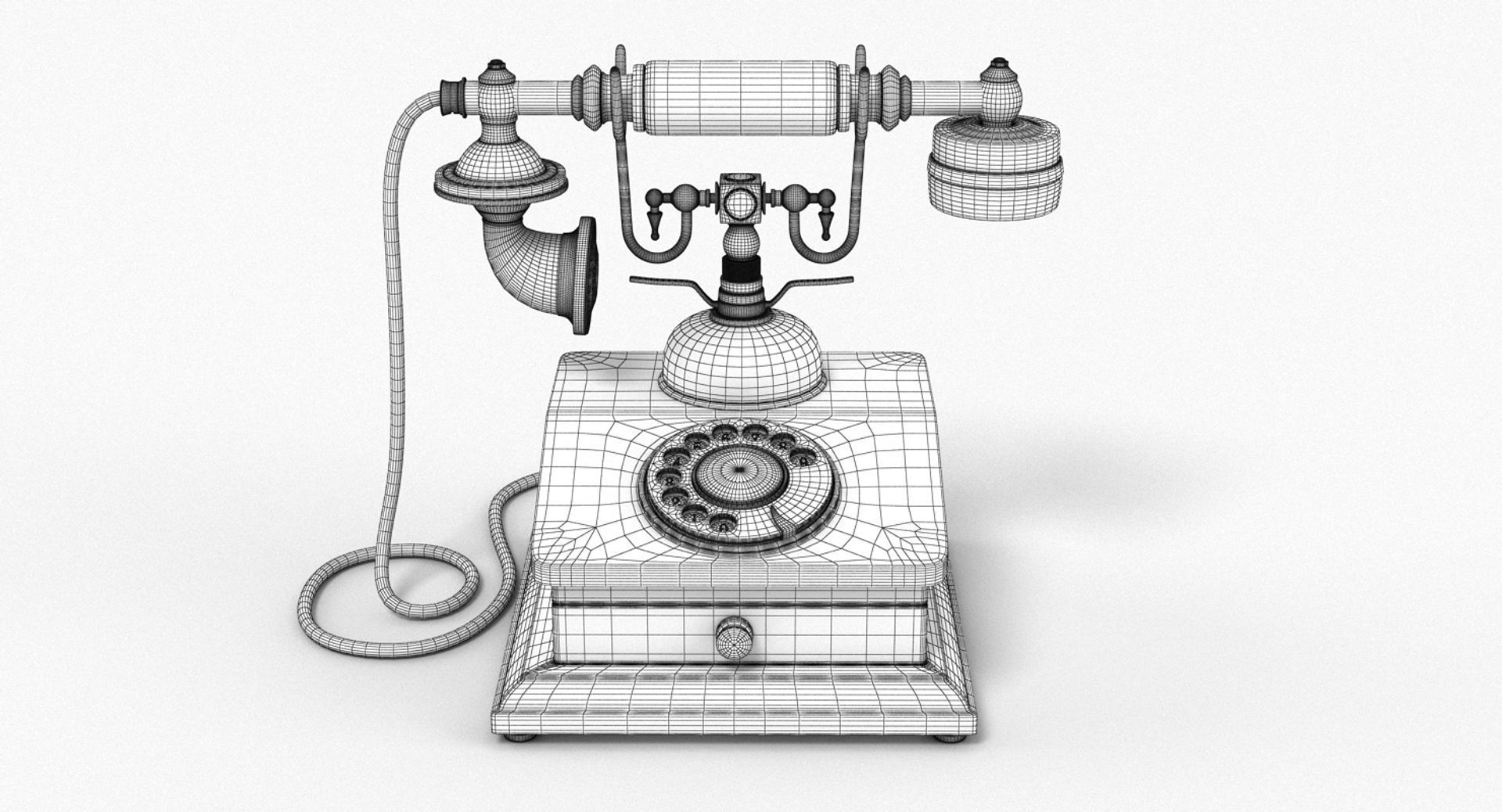 1900s Classic Rotary Telephone 01 3D model_9