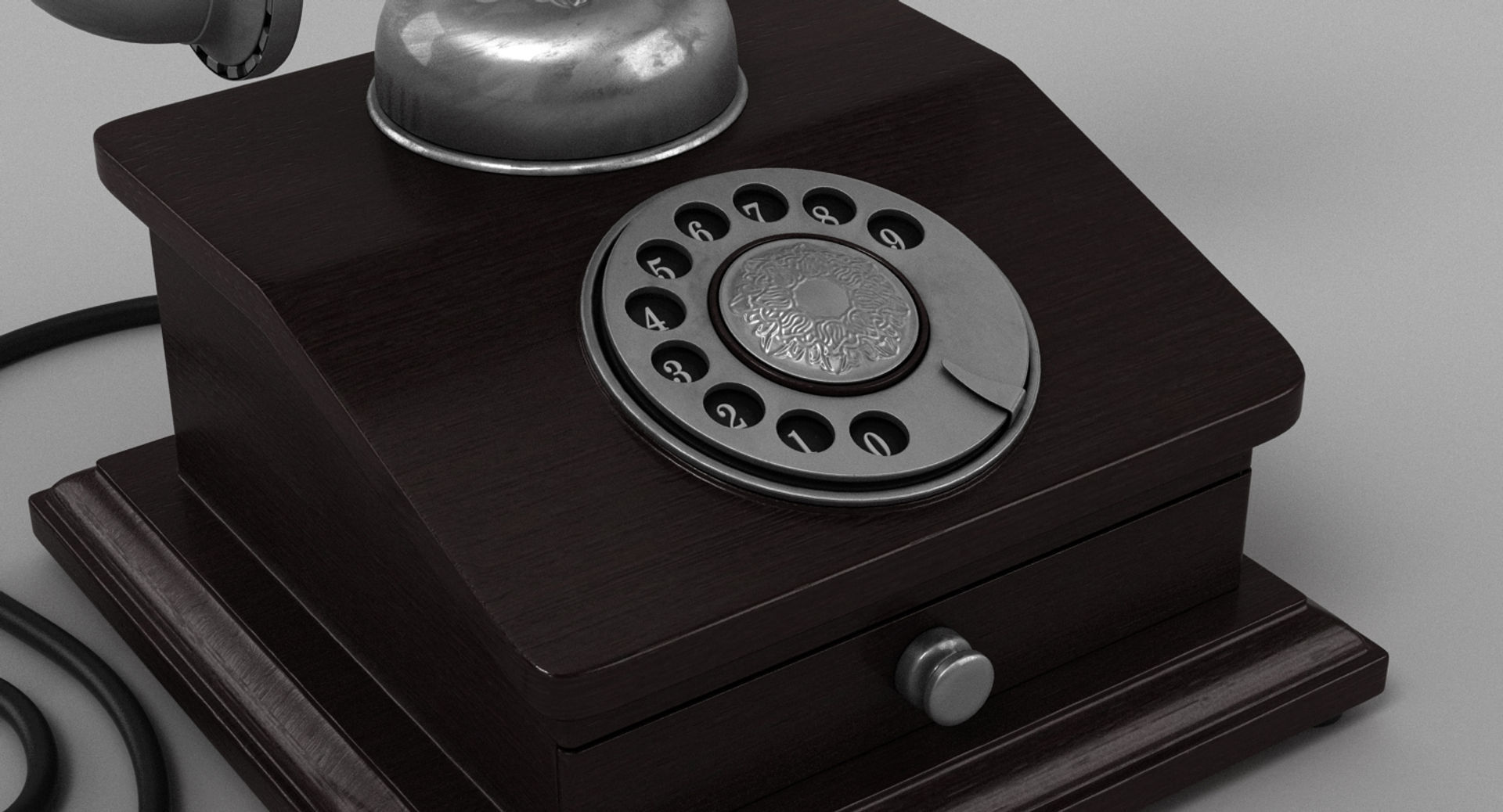 1900s Classic Rotary Telephone 01 3D model_2