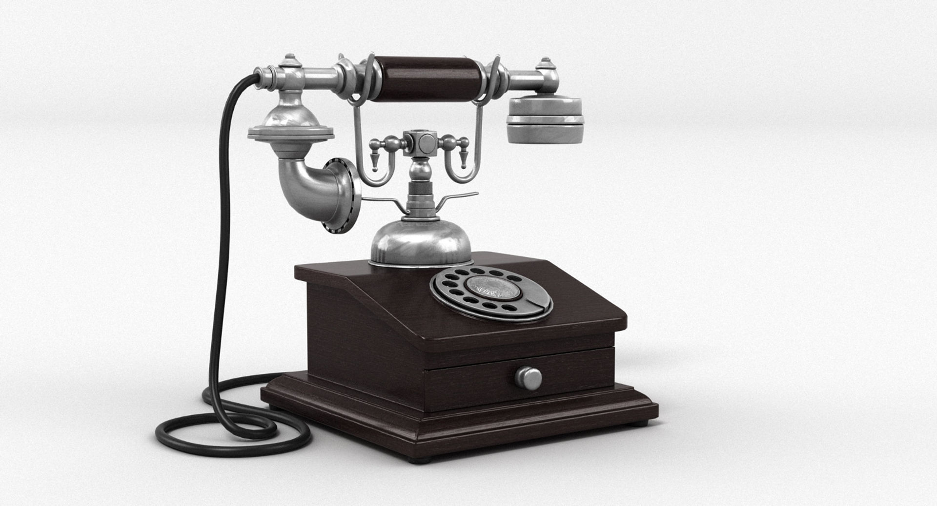 1900s Classic Rotary Telephone 01 3D model_8