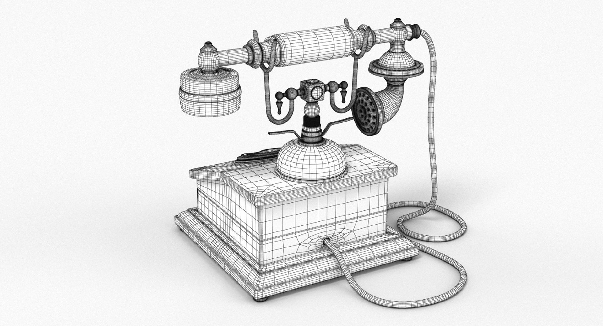 1900s Classic Rotary Telephone 01 3D model_7