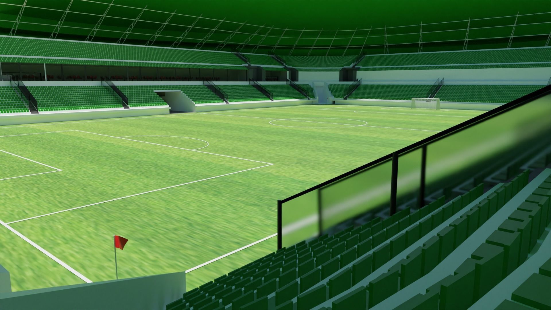 Soccer Stadium Low-poly 3D model_1