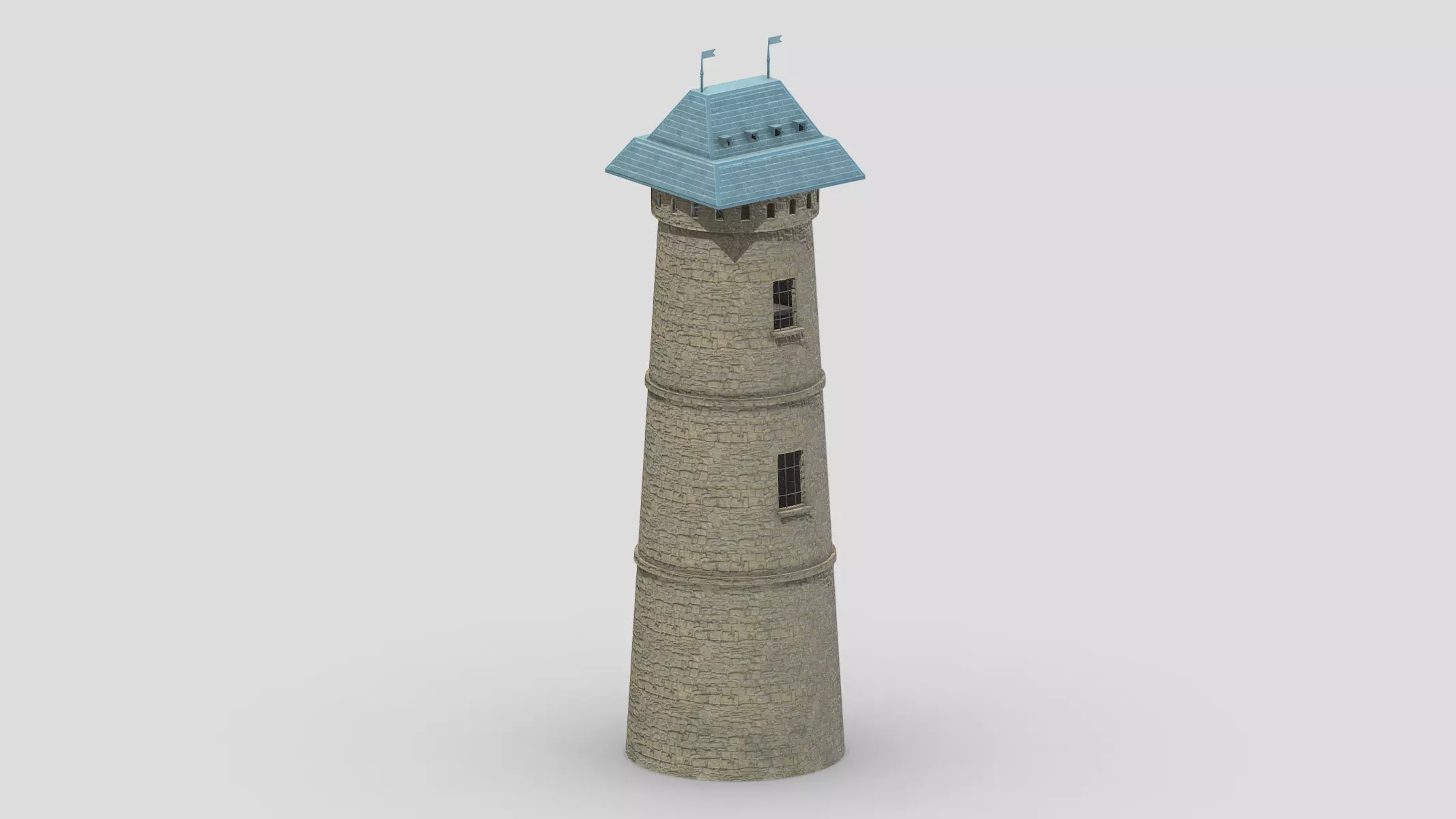 Medieval Castle Module 12 Low Poly PBR Realisti Low-poly 3D model_0