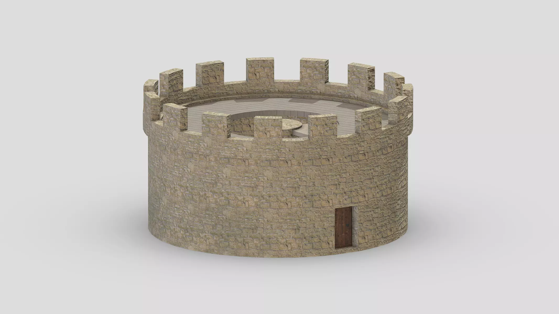Medieval Castle Module 13 Low Poly PBR Realistic Low-poly 3D model_0