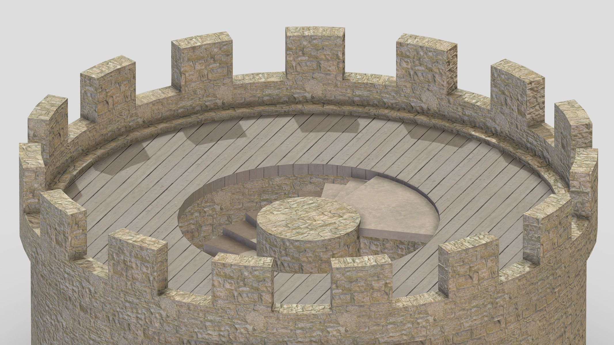 Medieval Castle Module 13 Low Poly PBR Realistic Low-poly 3D model_9
