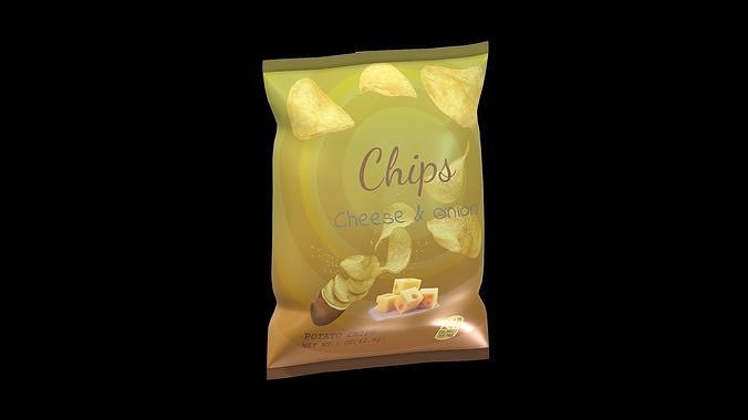 Supermarket Chips 01 Low Poly PBR Realistic Low-poly 3D model 3