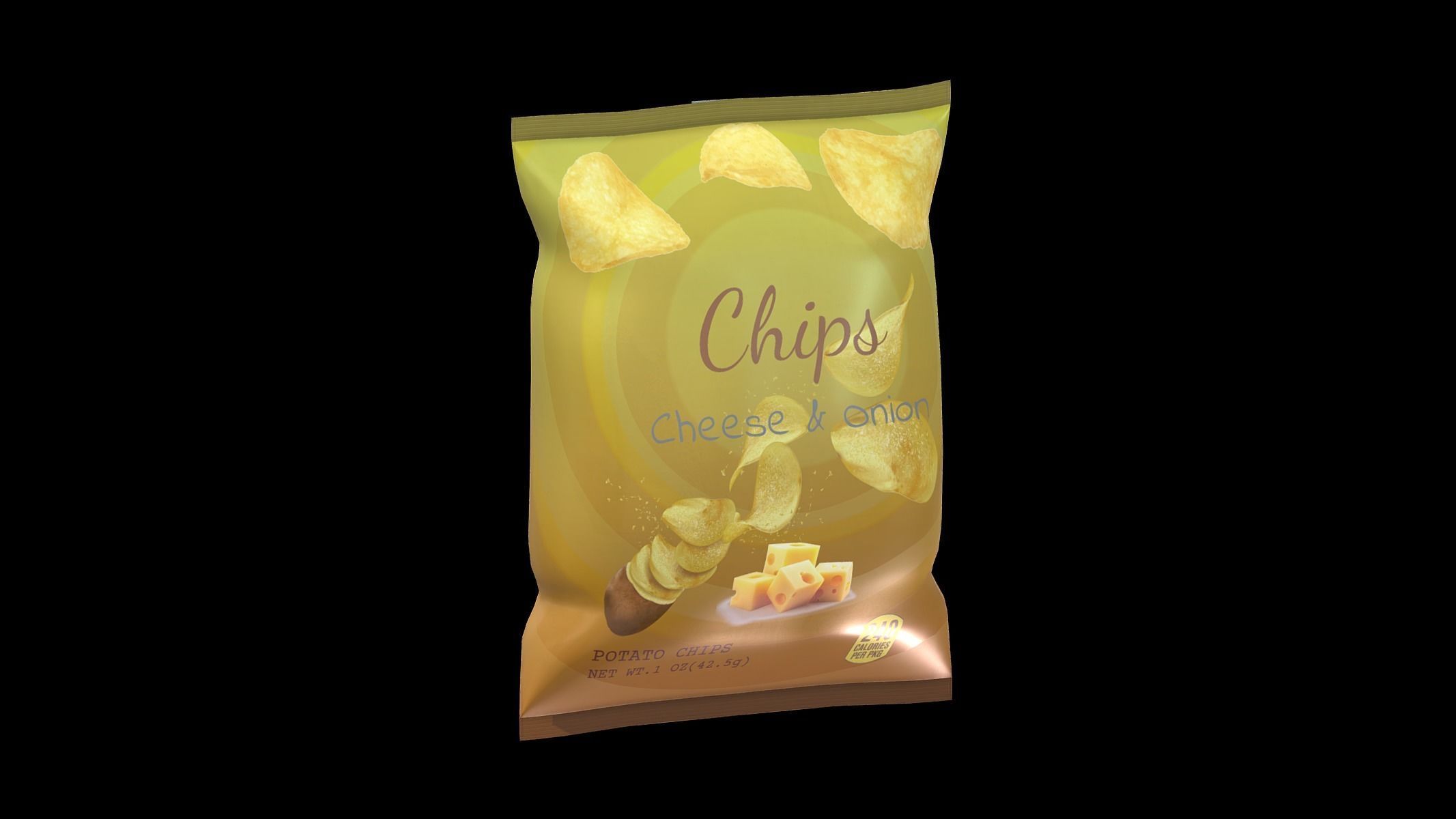 Supermarket Chips 01 Low Poly PBR Realistic Low-poly 3D model_2