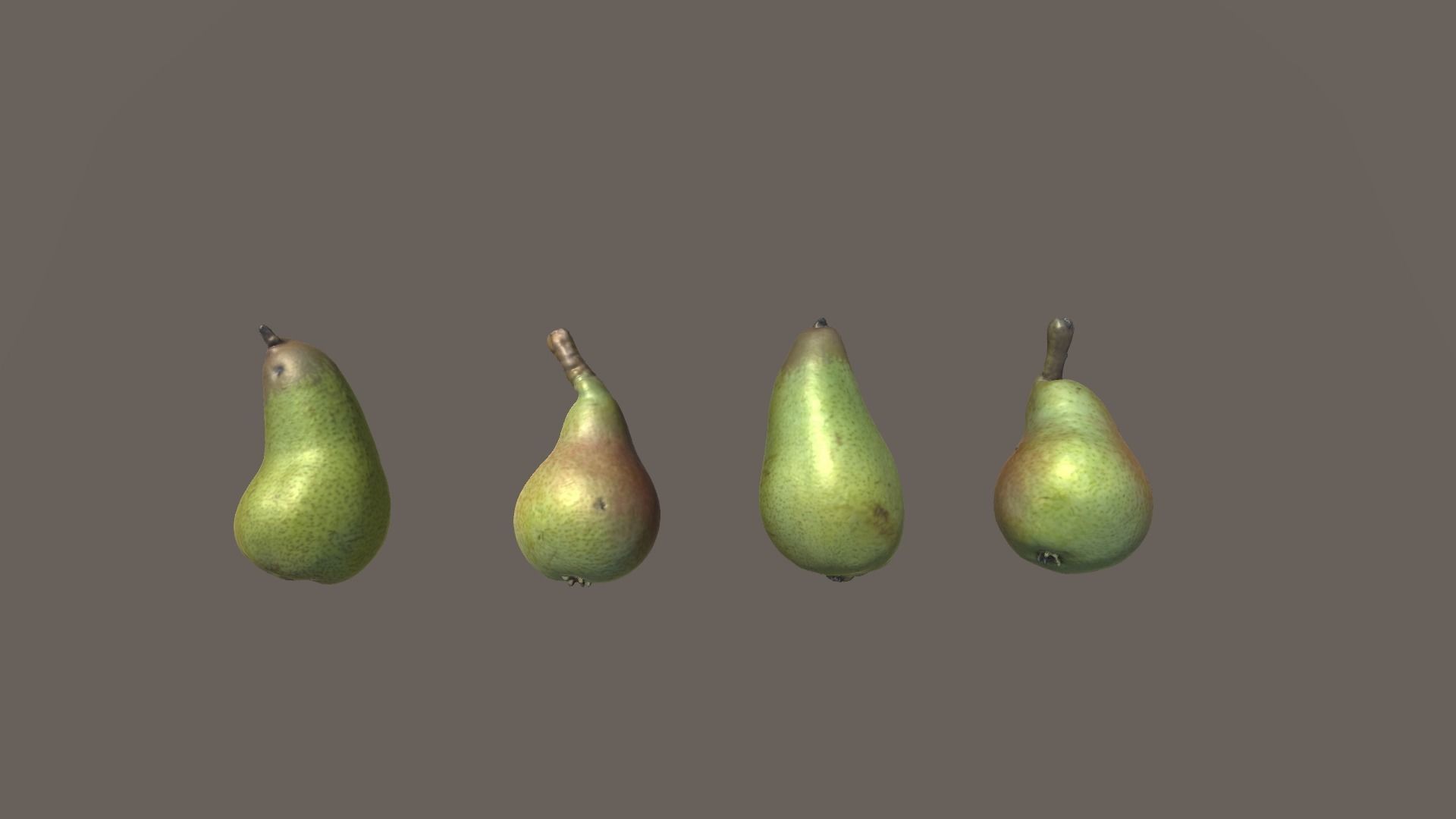 Scanned Pears Low-poly 3D model_3