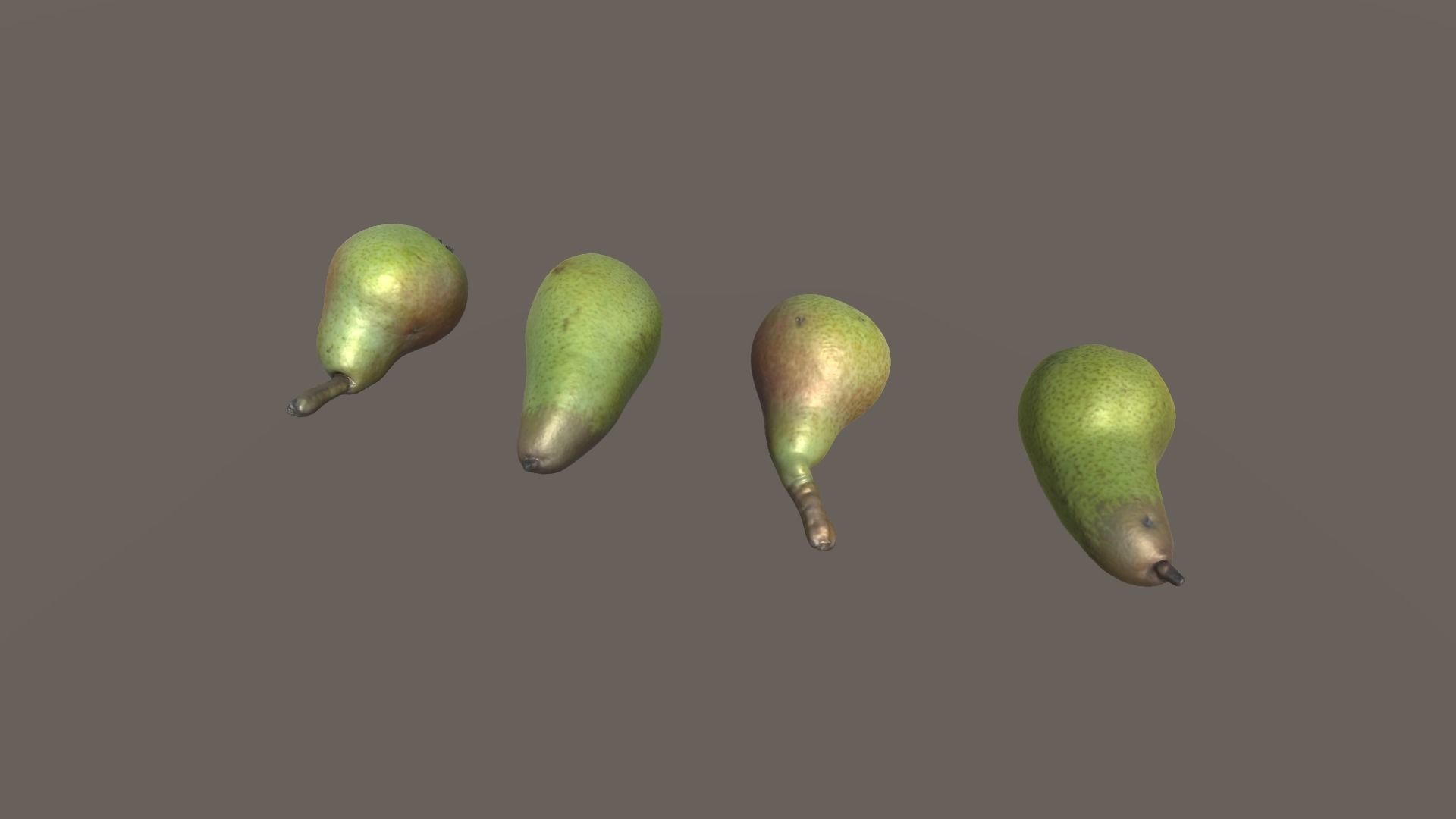 Scanned Pears Low-poly 3D model_1