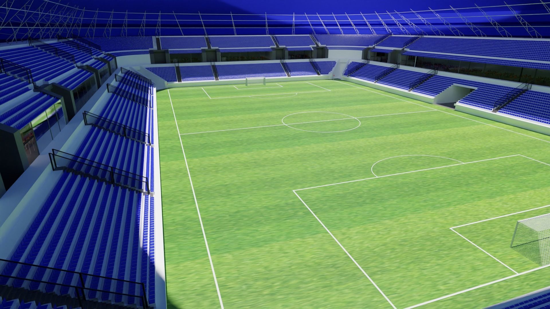 Soccer Stadium Low-poly 3D model_1