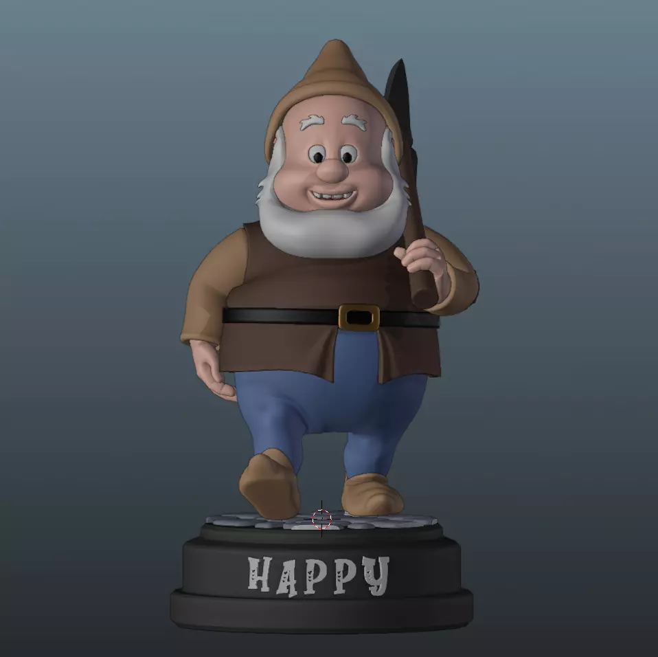 Happy the Dwarf 3D print model_0