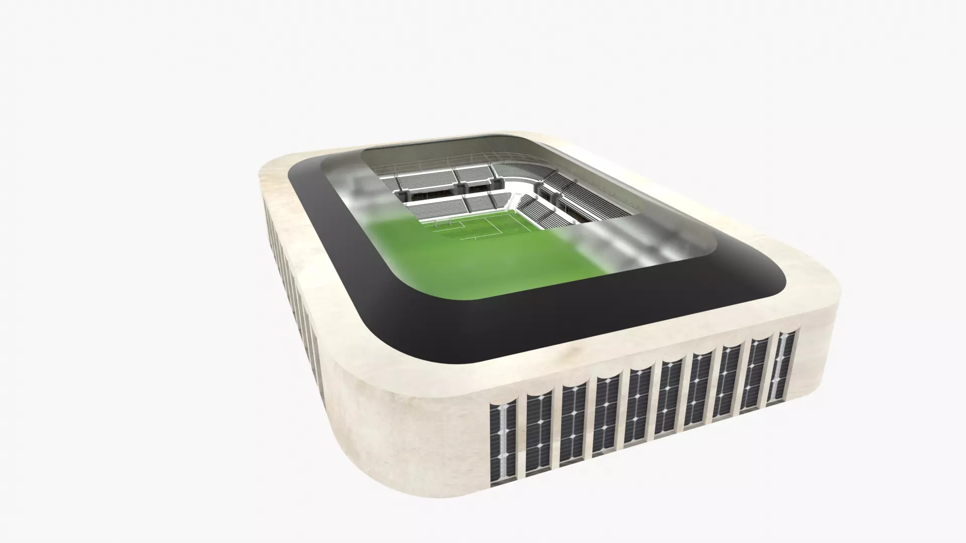 Soccer Stadium Low-poly 3D model_0