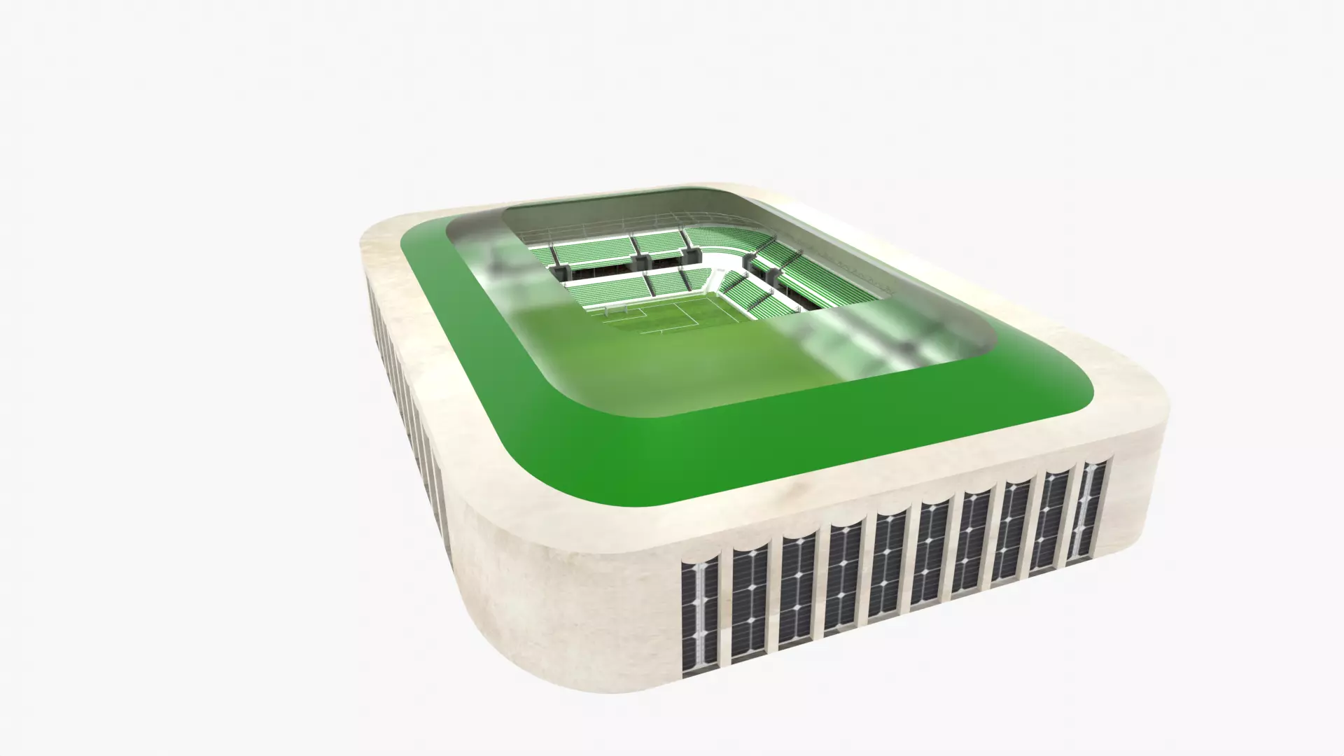 Soccer Stadium Low-poly 3D model_0