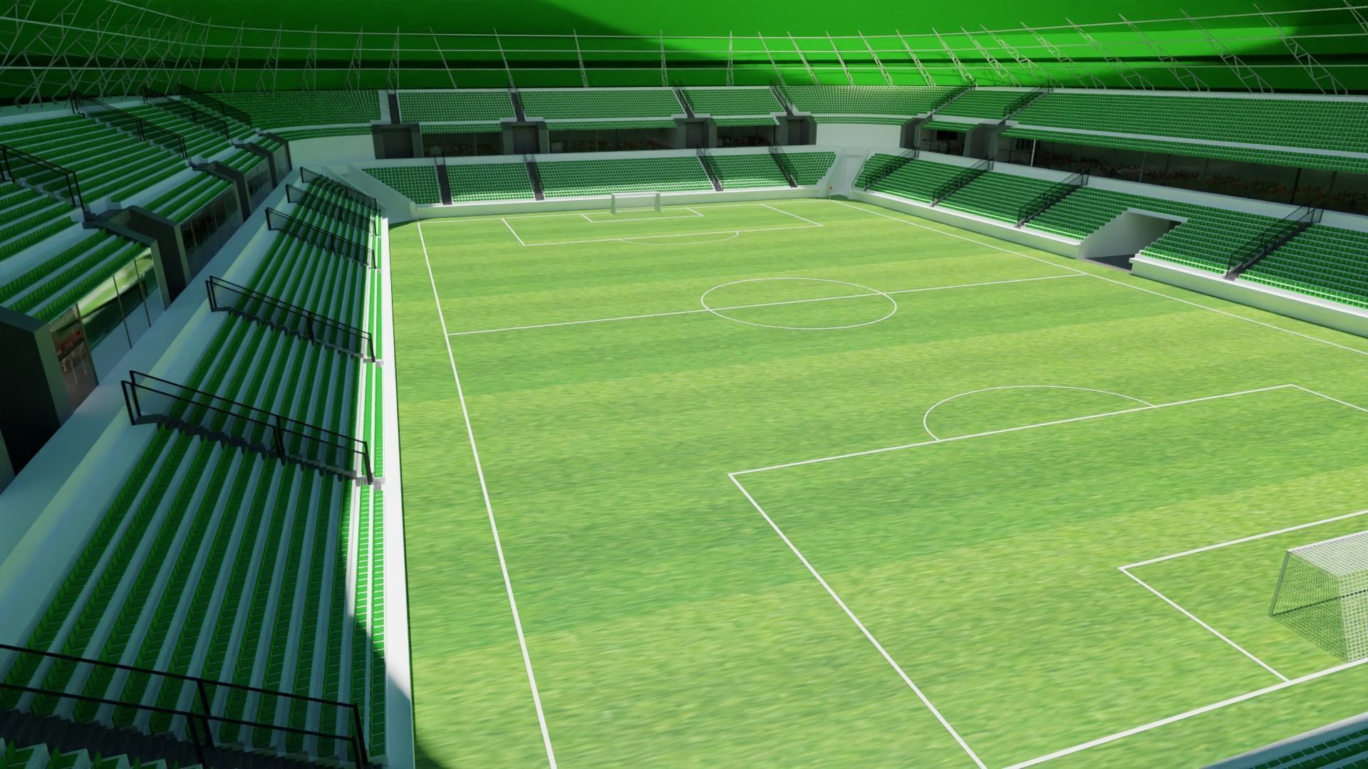 Soccer Stadium Low-poly 3D model_1