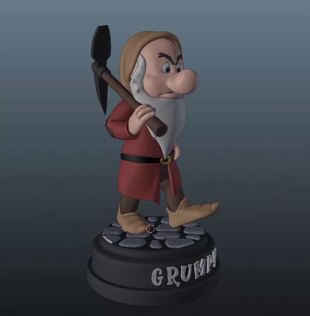 Grumpy the Dwarf 3D print model_0