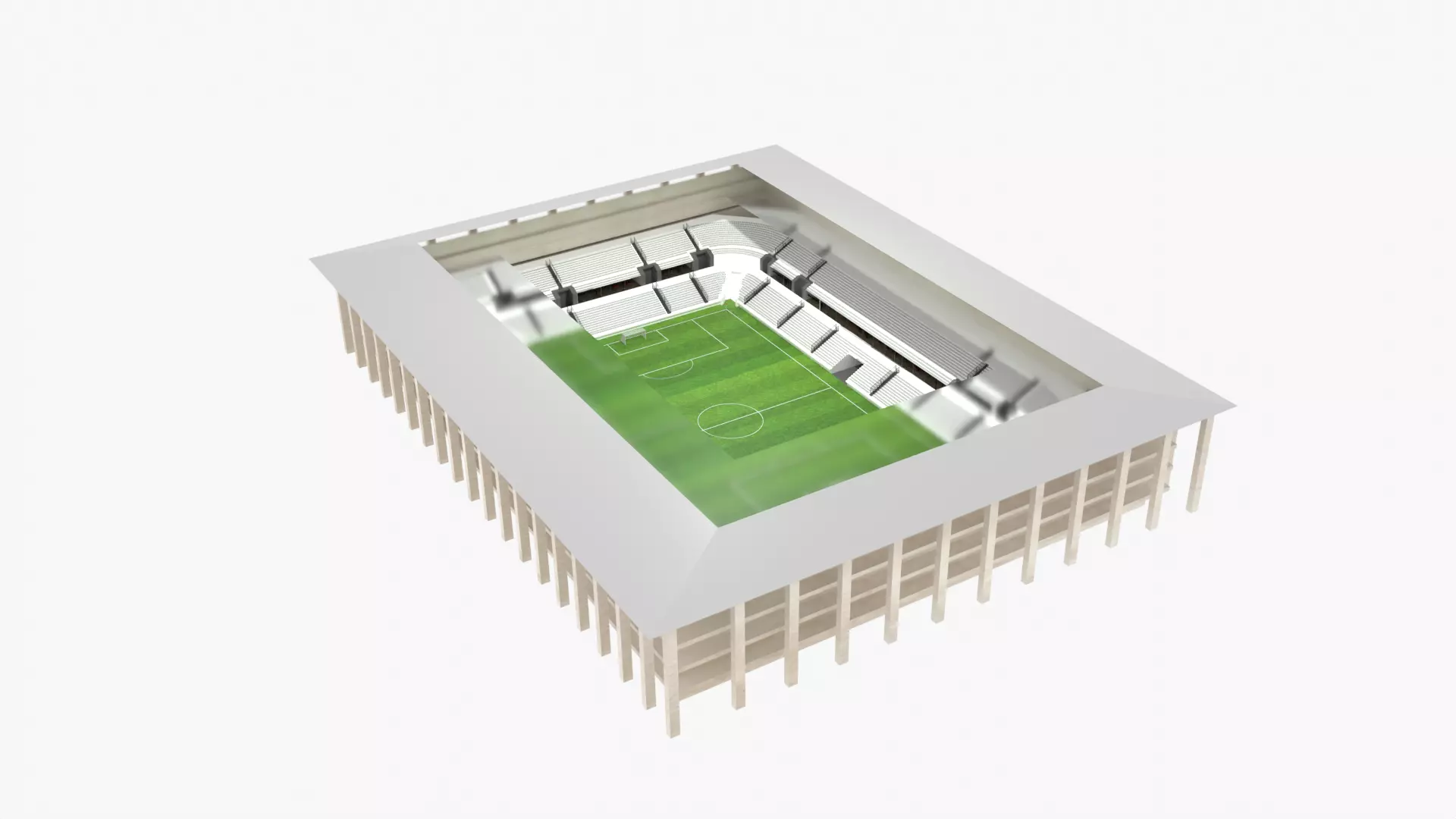 Soccer Stadium Low-poly 3D model_0