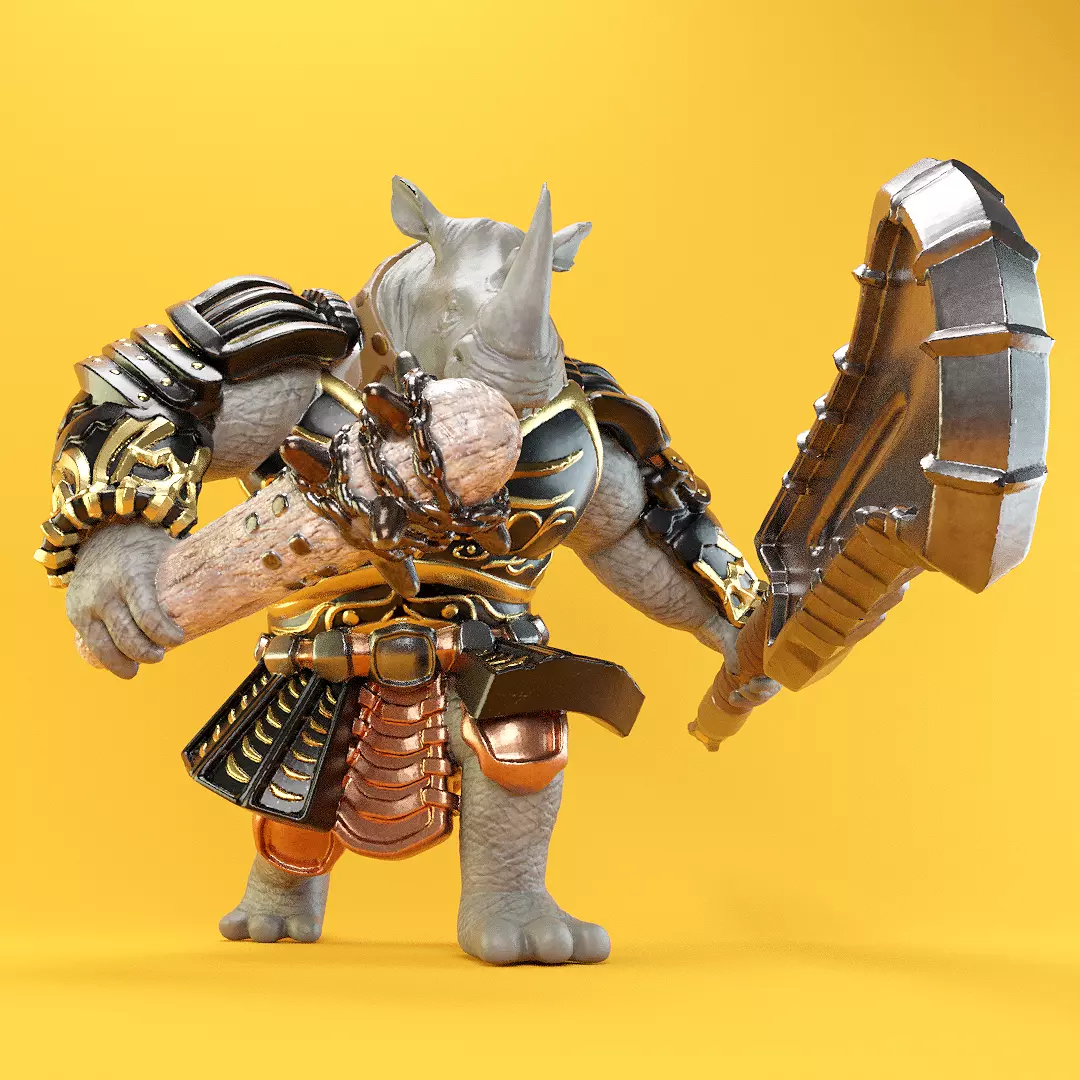 Warrior Rhino 3D print model