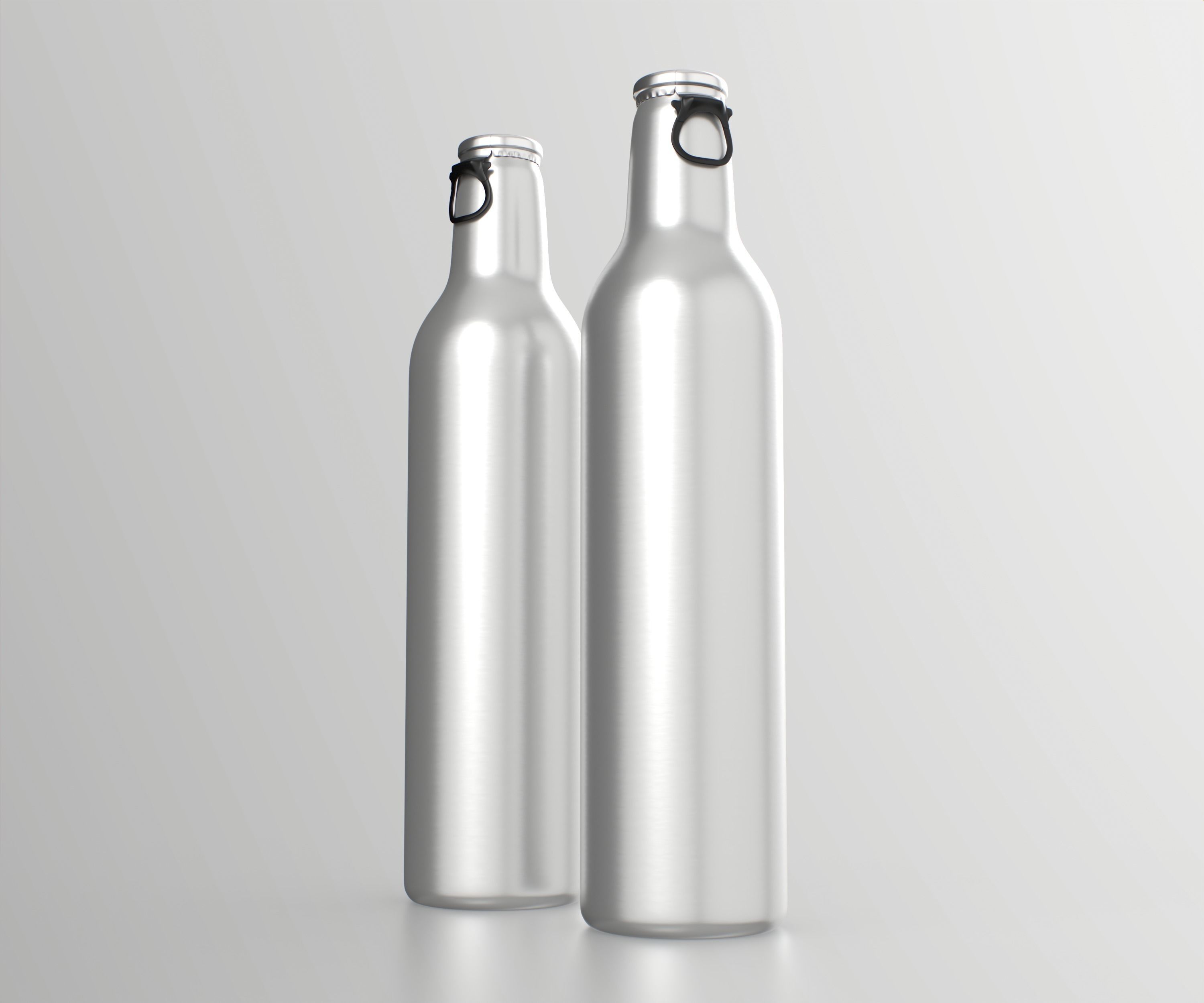 Beer Aluminum Bottle - Push Pull Cap Low-poly 3D model_11
