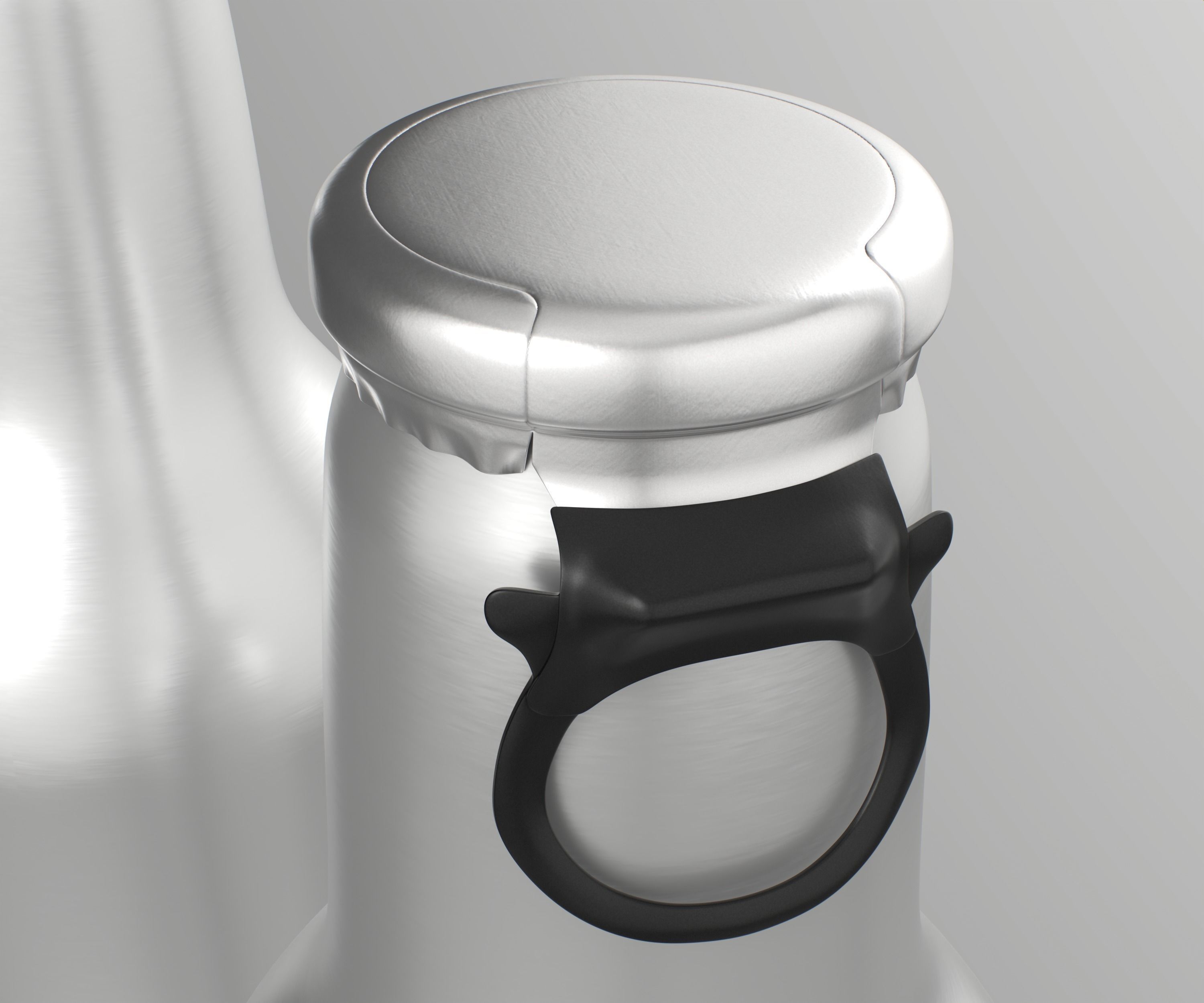 Beer Aluminum Bottle - Push Pull Cap Low-poly 3D model_12