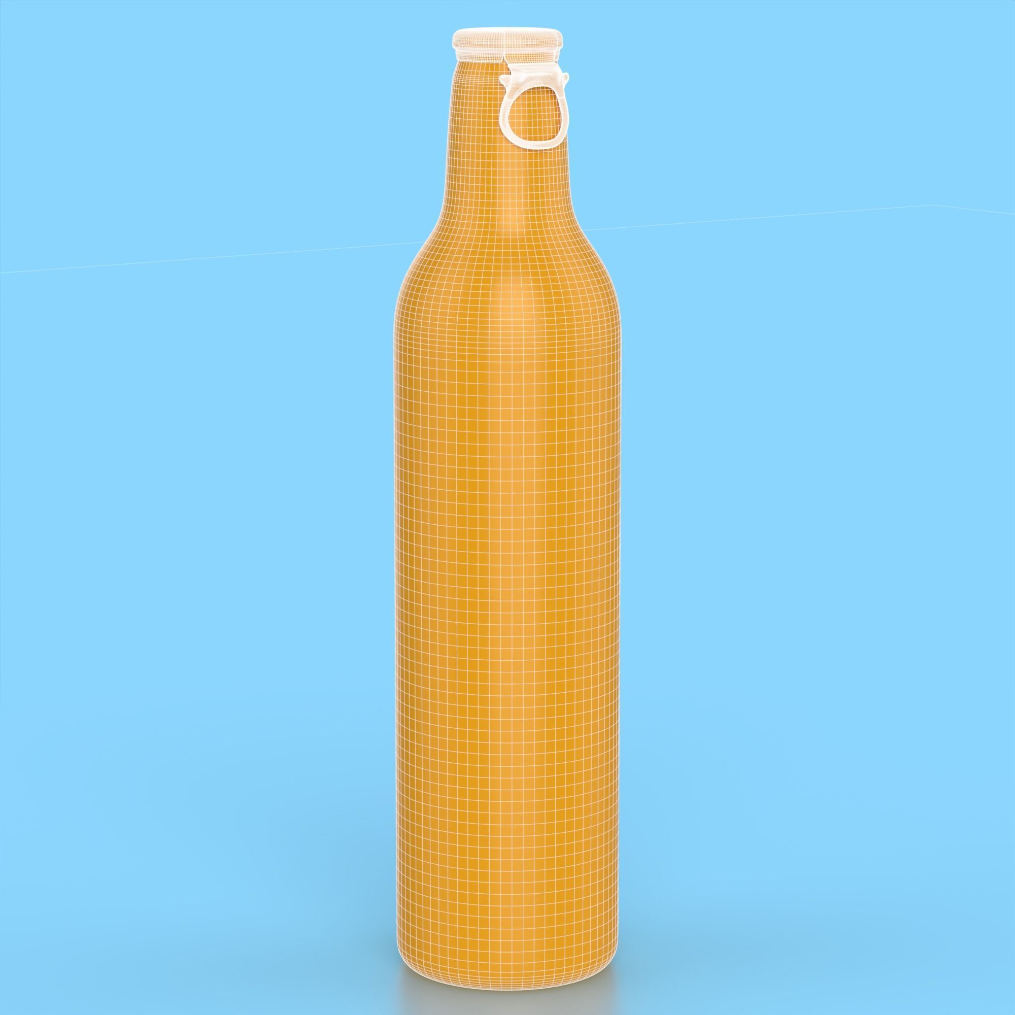 Beer Aluminum Bottle - Push Pull Cap Low-poly 3D model_31