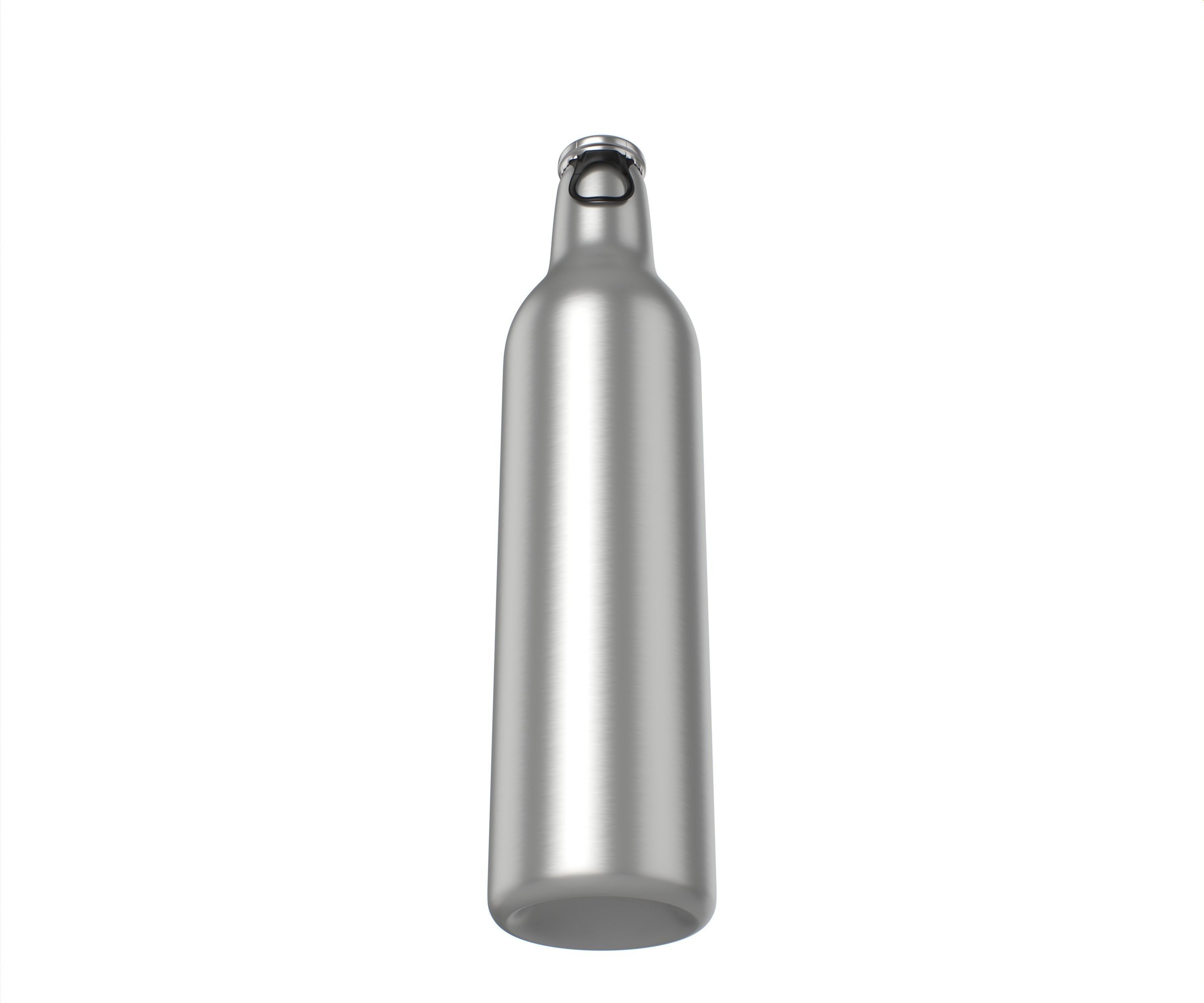 Beer Aluminum Bottle - Push Pull Cap Low-poly 3D model_13