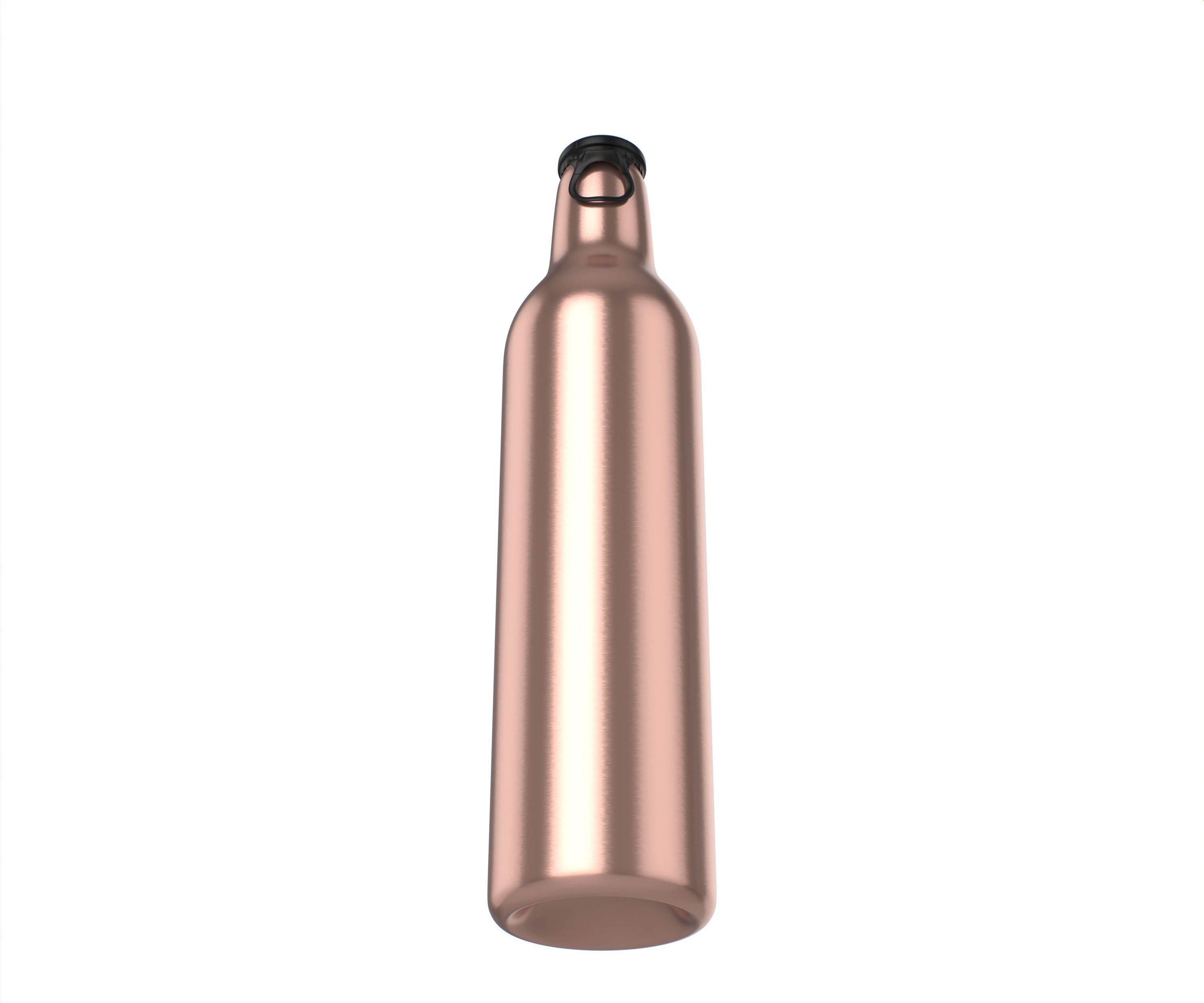 Beer Aluminum Bottle - Push Pull Cap Low-poly 3D model_18