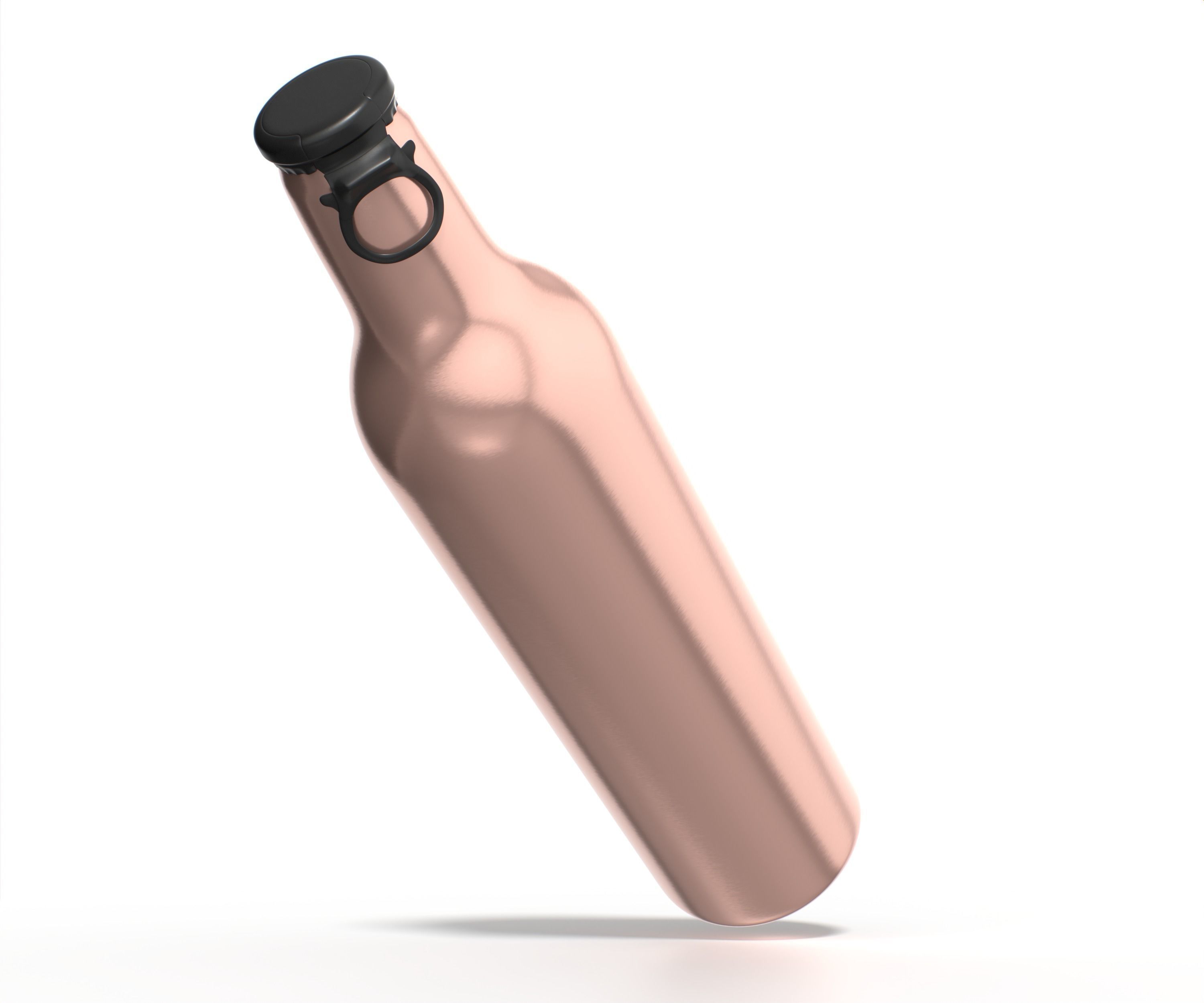 Beer Aluminum Bottle - Push Pull Cap Low-poly 3D model_20