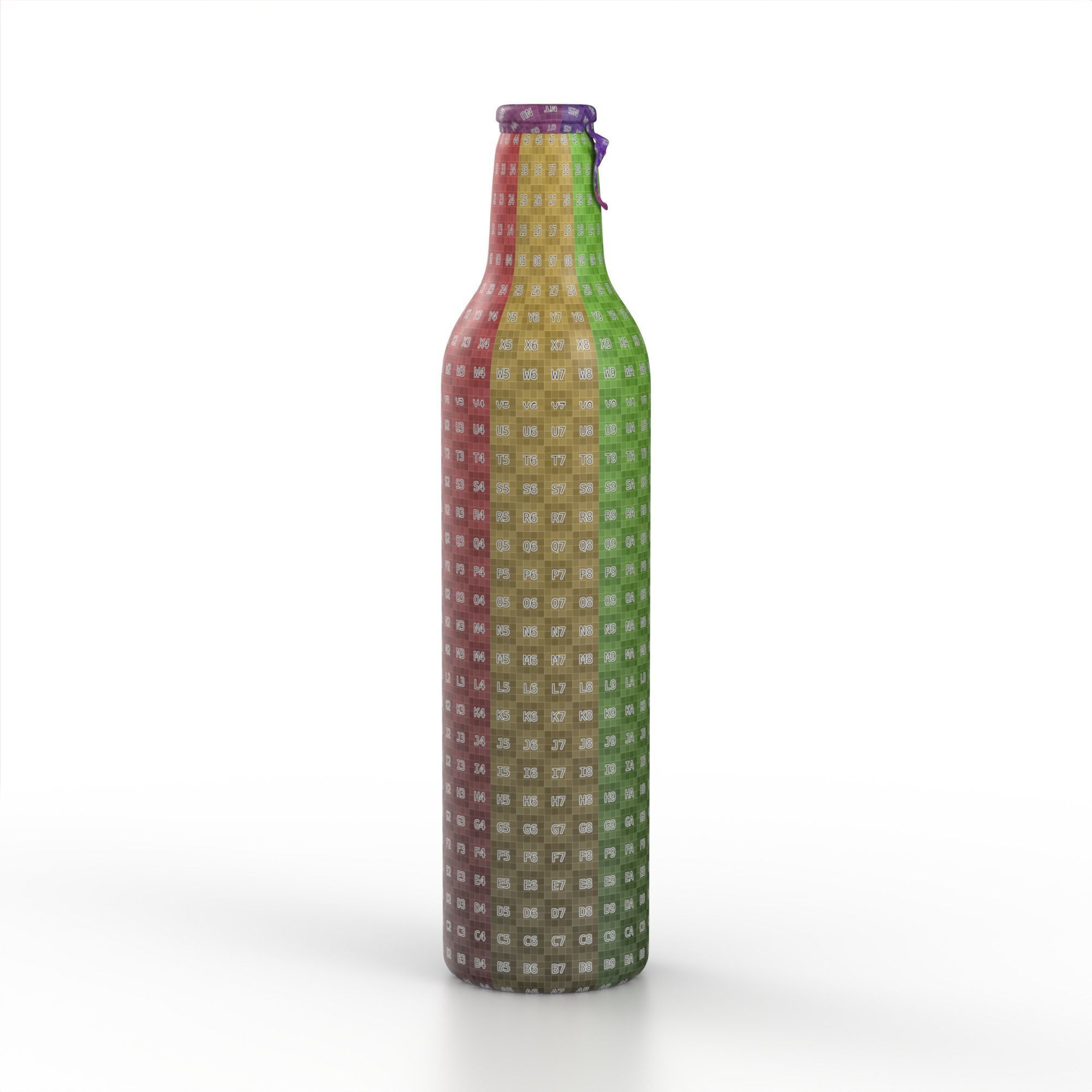 Beer Aluminum Bottle - Push Pull Cap Low-poly 3D model_30