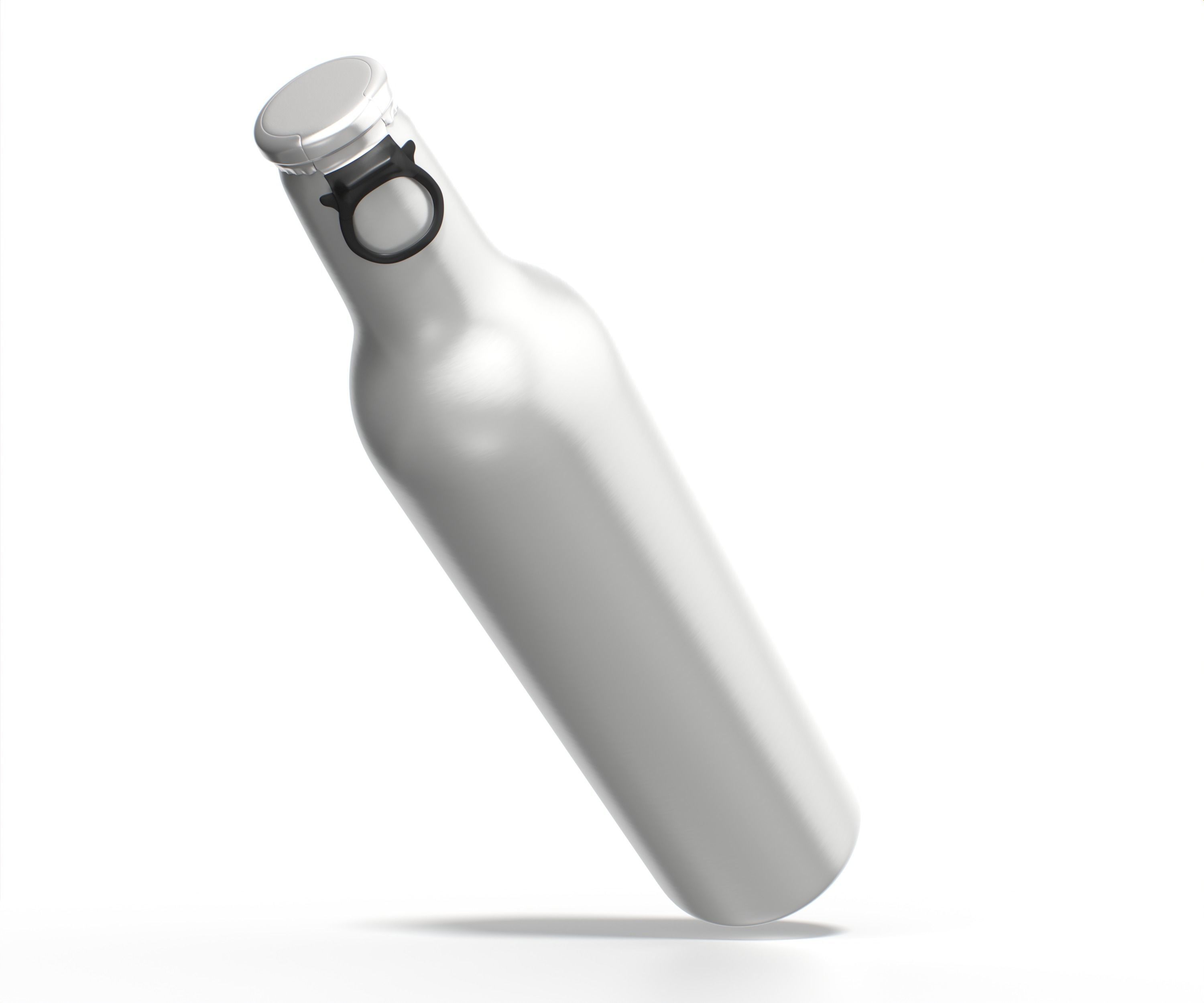 Beer Aluminum Bottle - Push Pull Cap Low-poly 3D model_15
