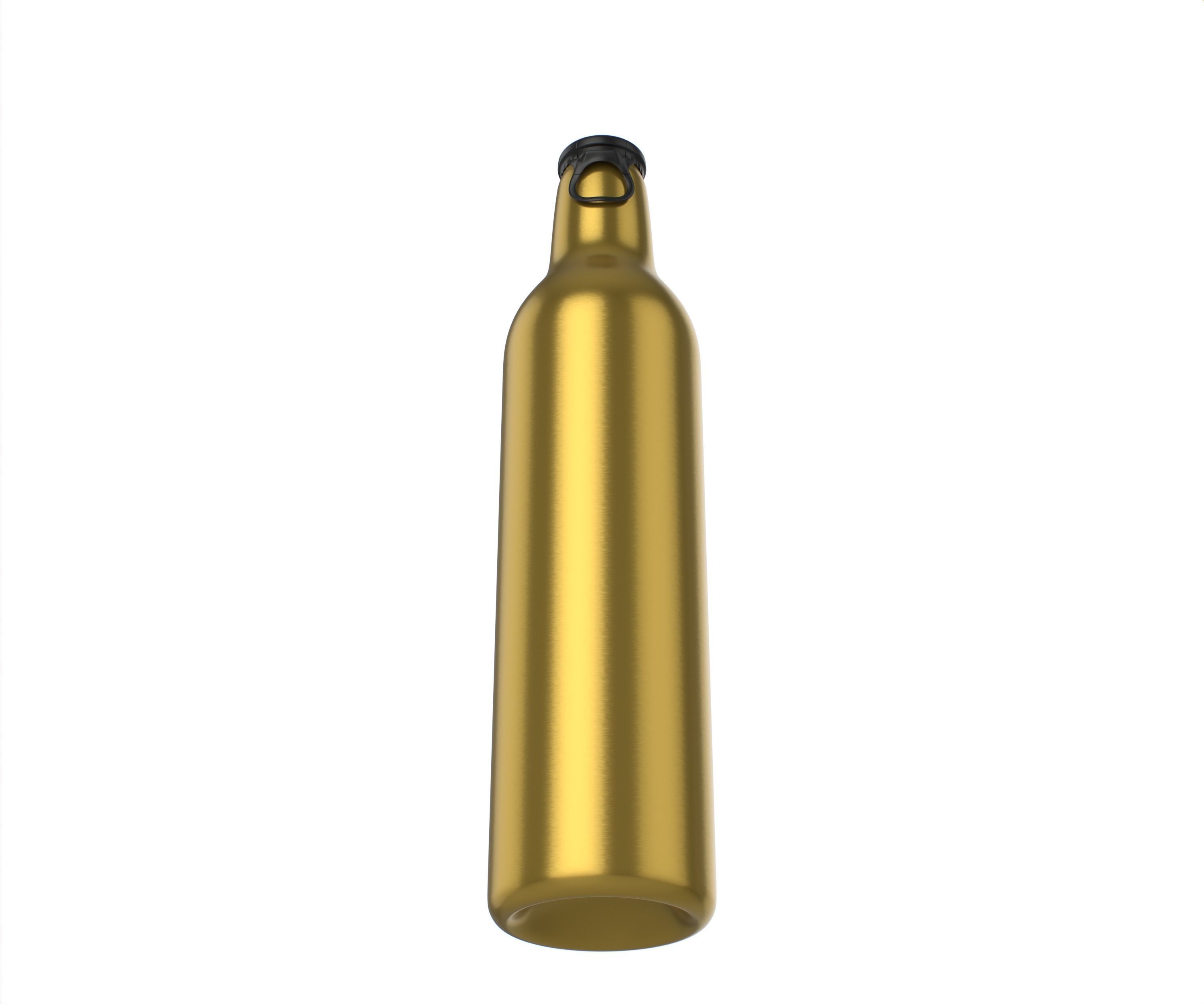 Beer Aluminum Bottle - Push Pull Cap Low-poly 3D model_23