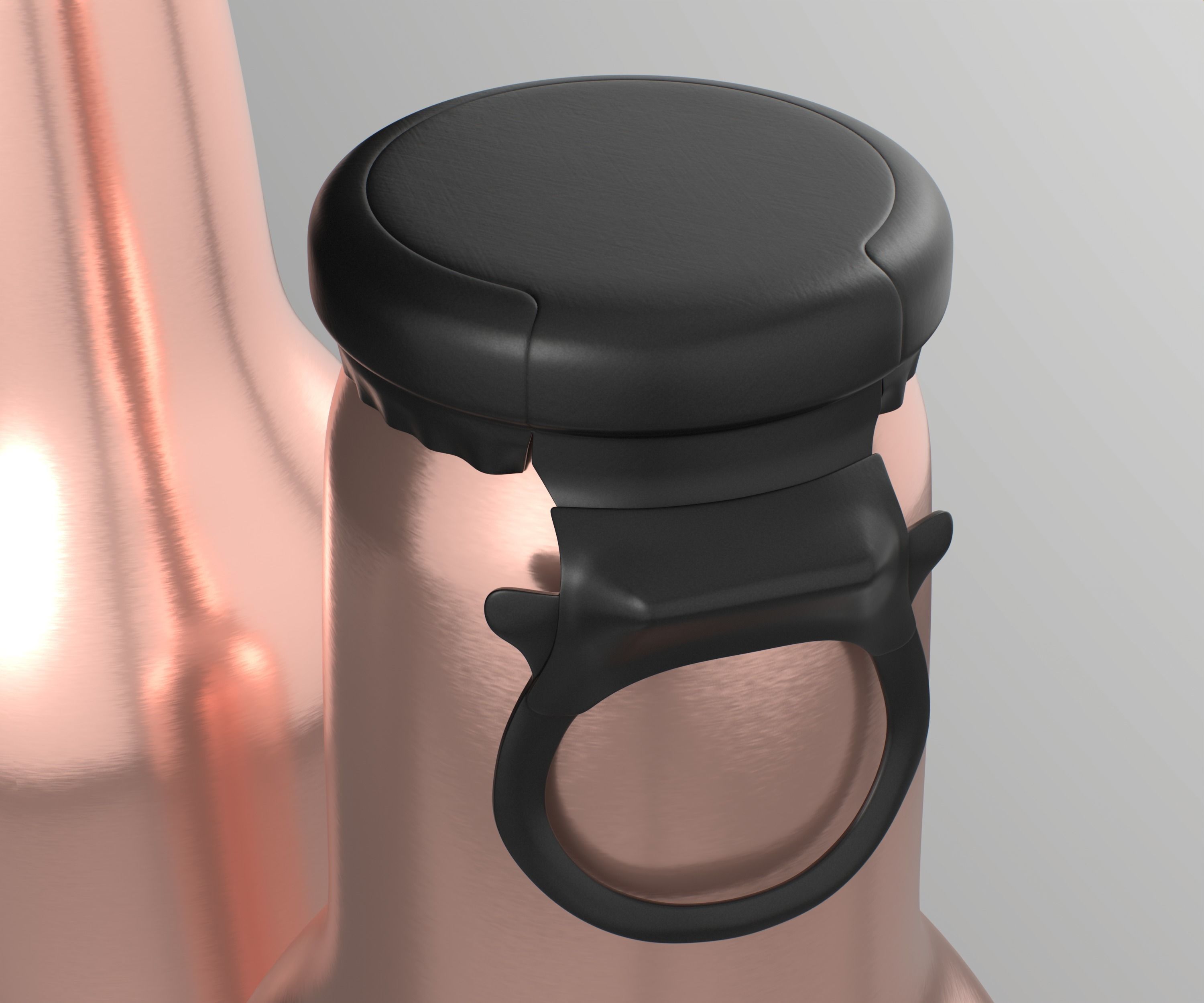 Beer Aluminum Bottle - Push Pull Cap Low-poly 3D model_17