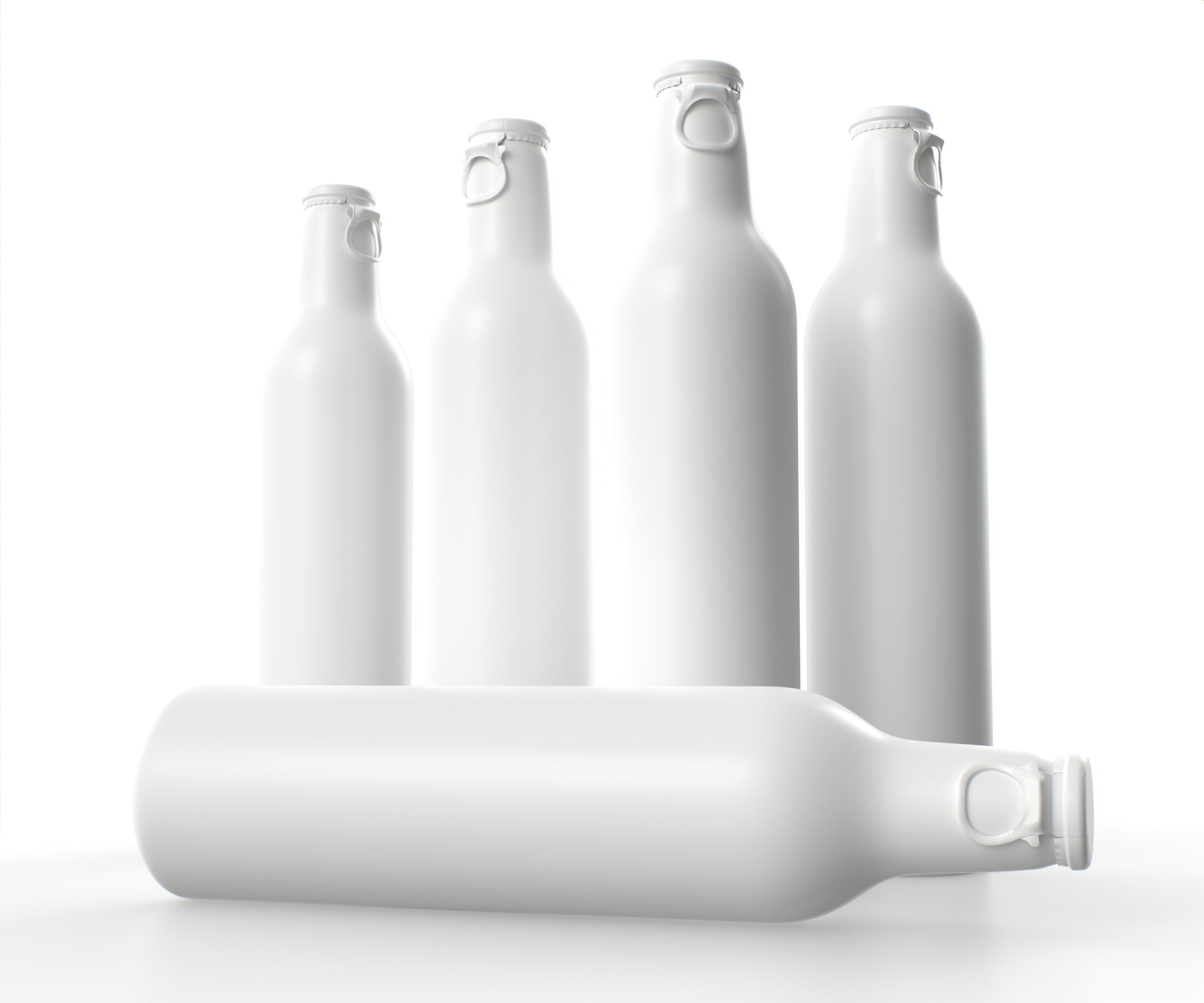 Beer Aluminum Bottle - Push Pull Cap Low-poly 3D model_26