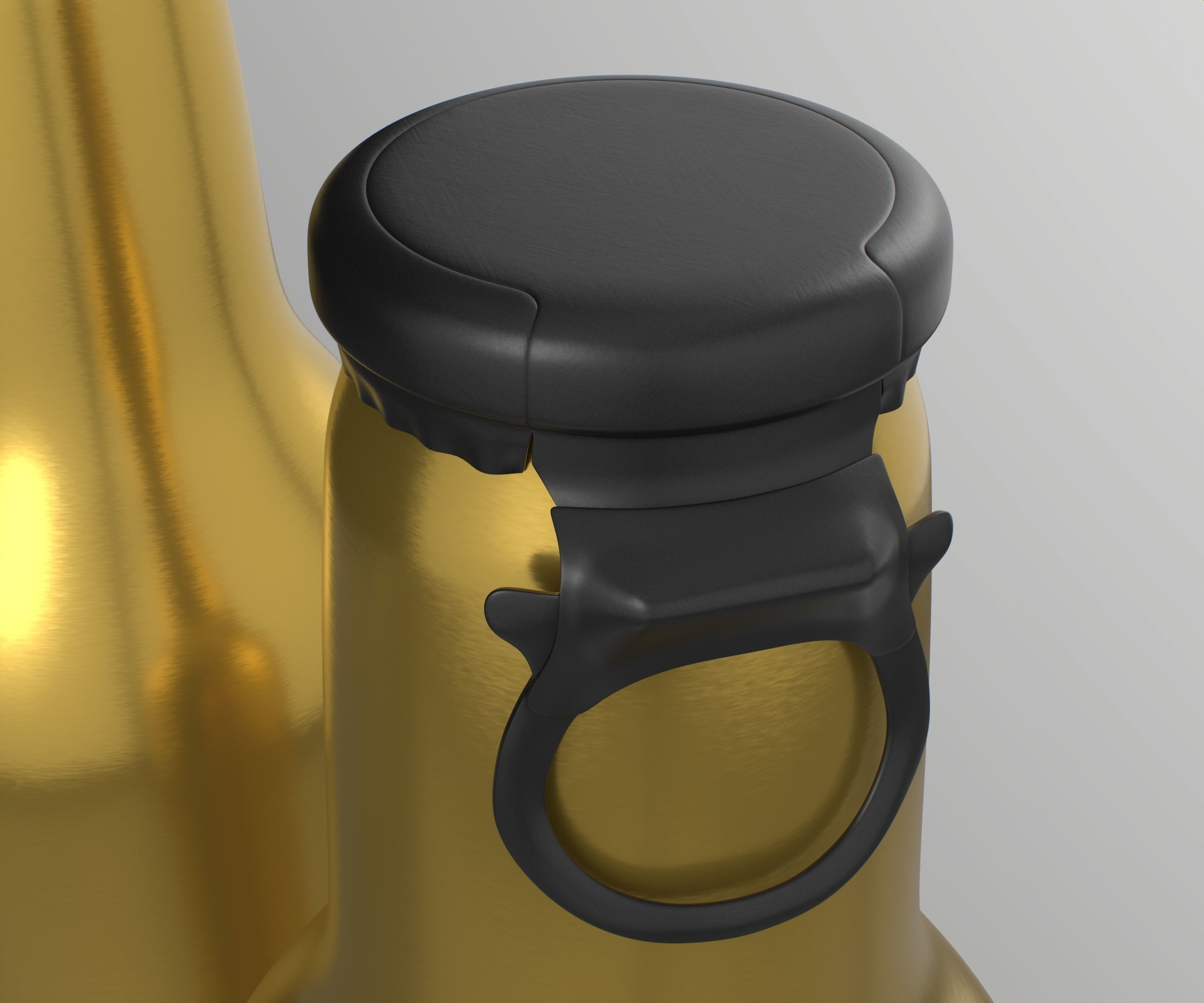 Beer Aluminum Bottle - Push Pull Cap Low-poly 3D model_22