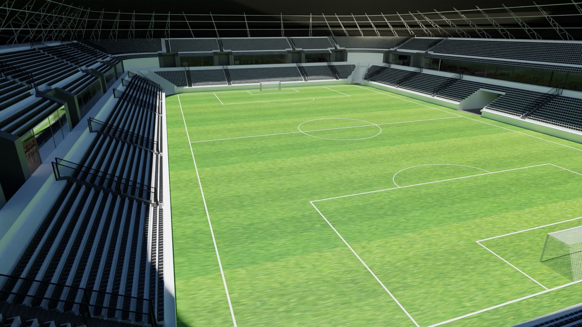 Soccer Stadium Low-poly 3D model_1